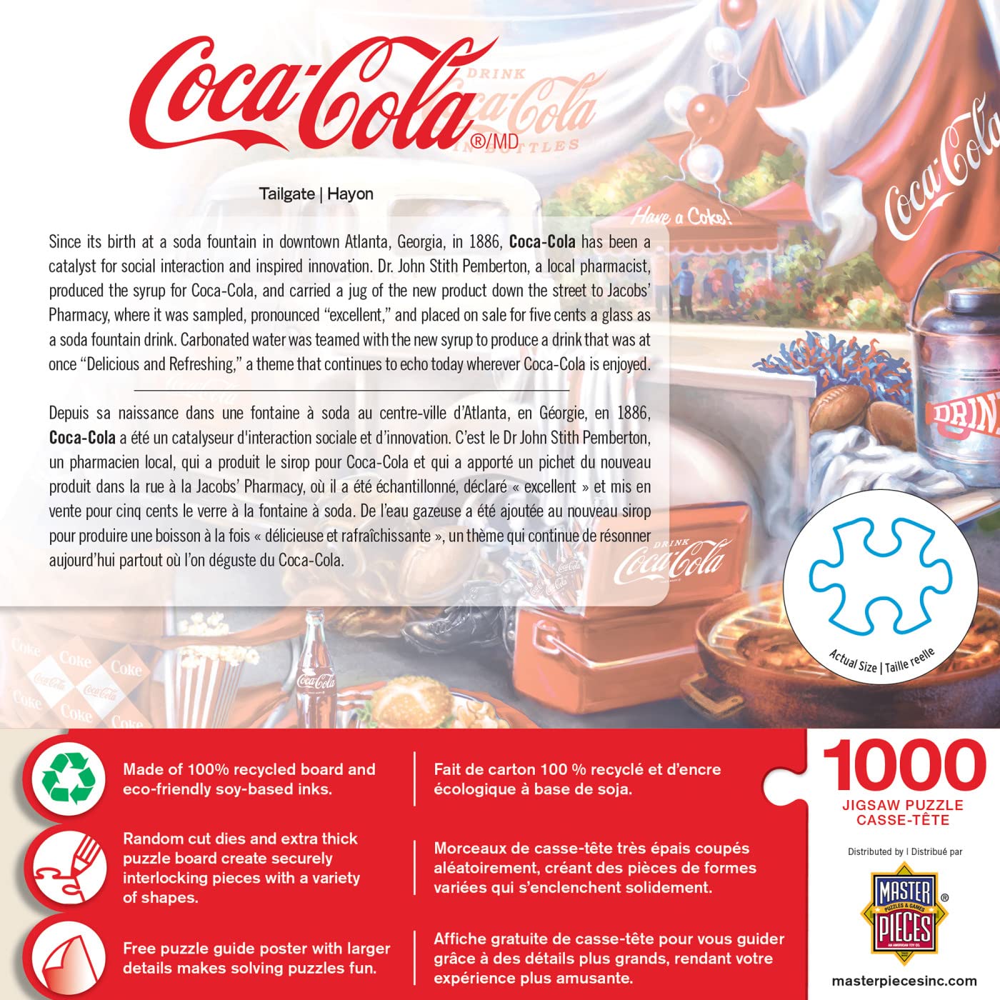 Foto 4 pulgar | Rompecabezas Masterpieces Coca-cola Tailgate 1000 Piezas - Venta Internacional.