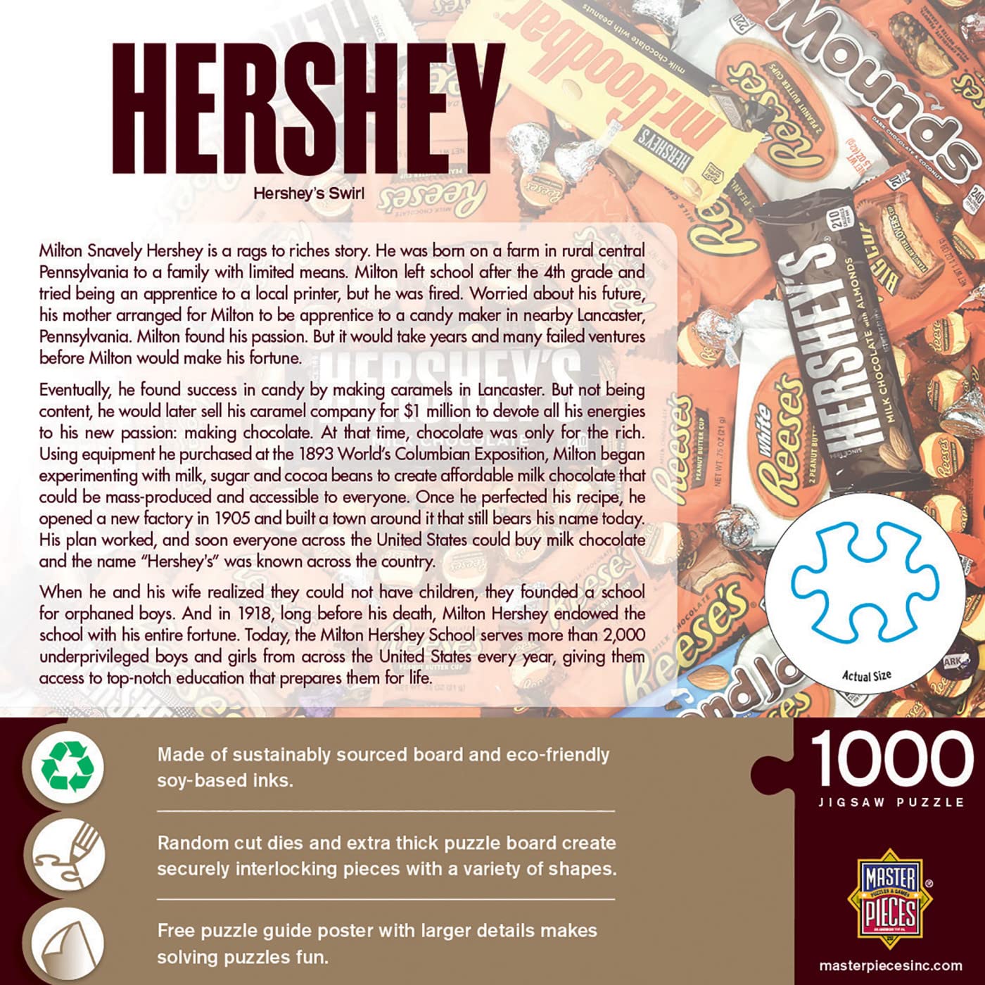 Foto 4 pulgar | Rompecabezas Masterpieces Hershey's Swirl 1000 Piezas - Venta Internacional.