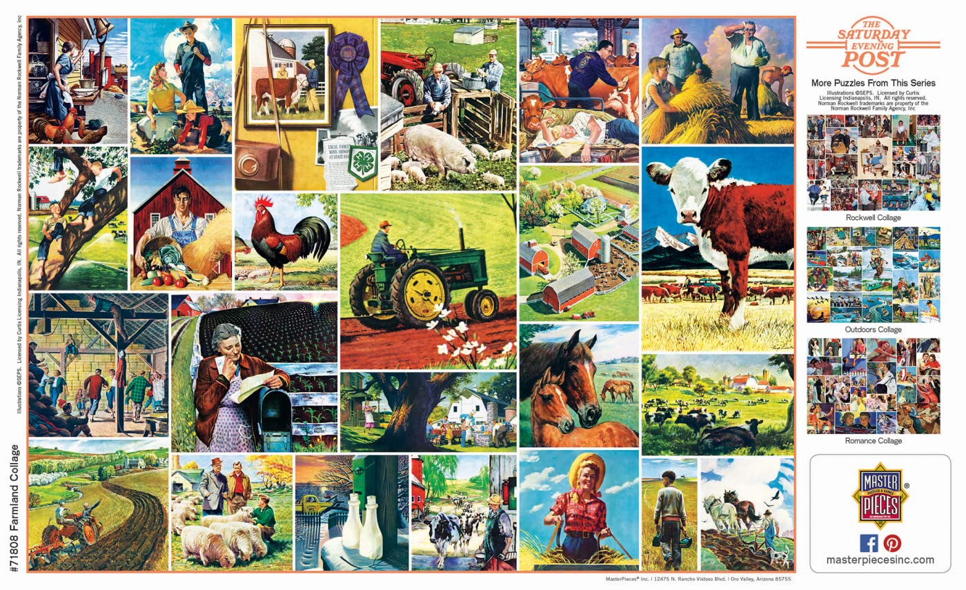 Foto 4 | Rompecabezas Masterpieces Farmland Collage 1000 Piezas - Venta Internacional.