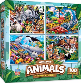 Foto 1 | Juego De Rompecabezas Masterpieces World Of Animals De Más De 6 Años, 100 Unidades - Venta Internacional.