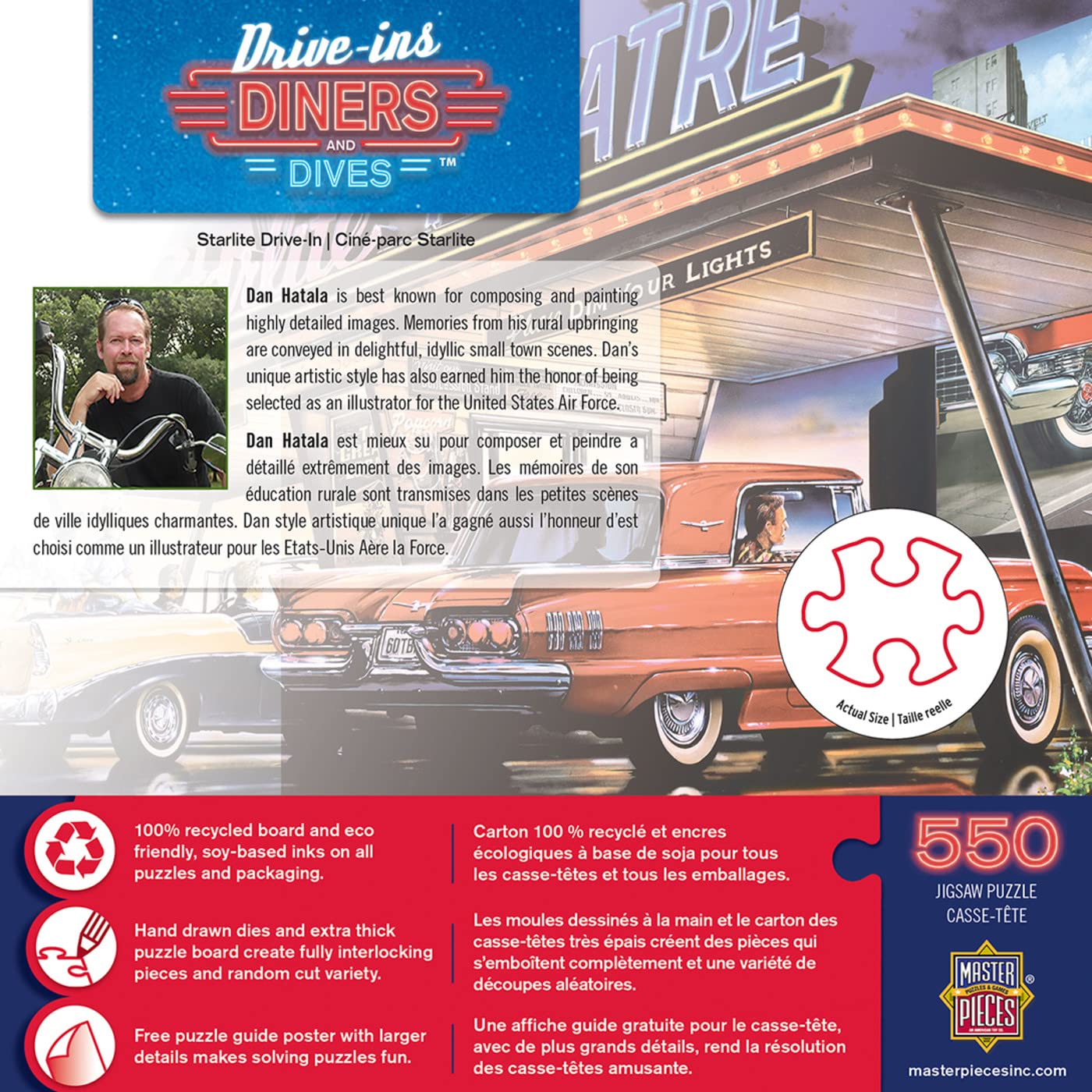 Foto 3 | Rompecabezas Masterpieces Starlite Drive-in 550 Piezas - Venta Internacional.