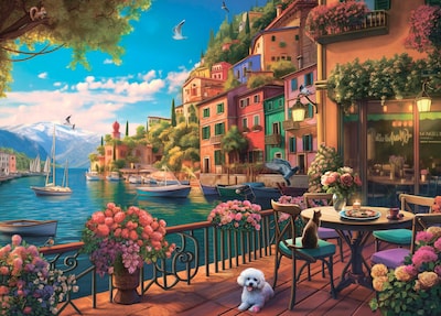 Foto 1 | Rompecabezas Ceaco Puesta De Sol En El Lago De Como 1000 Piezas - Venta Internacional.