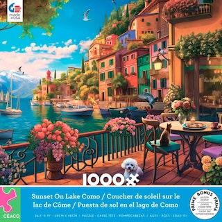 Foto 2 | Rompecabezas Ceaco Puesta De Sol En El Lago De Como 1000 Piezas - Venta Internacional.