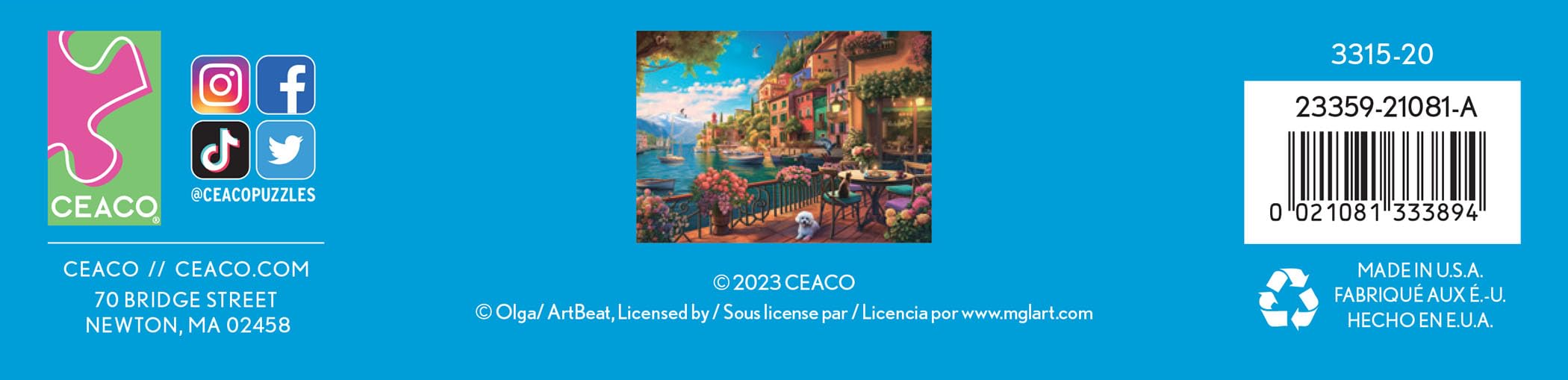 Foto 7 pulgar | Rompecabezas Ceaco Puesta De Sol En El Lago De Como 1000 Piezas - Venta Internacional.