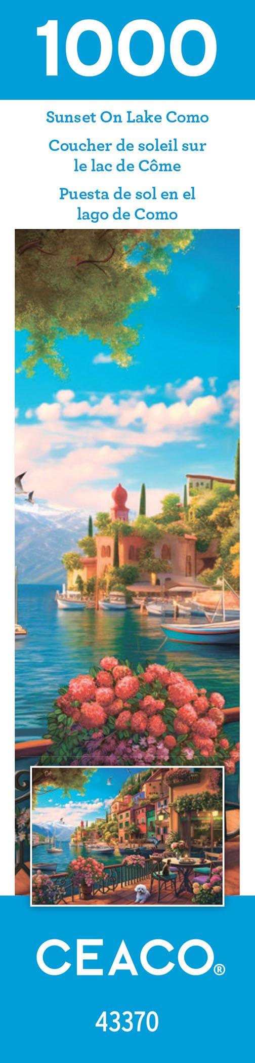 Foto 7 | Rompecabezas Ceaco Puesta De Sol En El Lago De Como 1000 Piezas - Venta Internacional.
