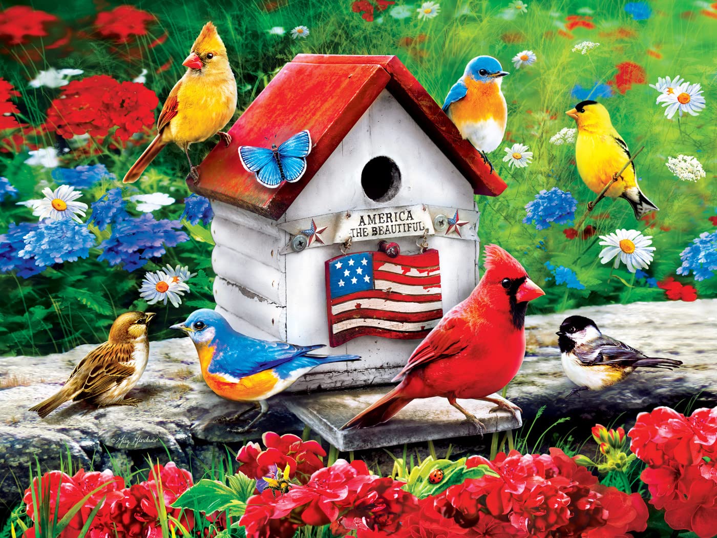 Foto 3 pulgar | Rompecabezas Masterpieces An American Birdhouse 300 Piezas - Venta Internacional.