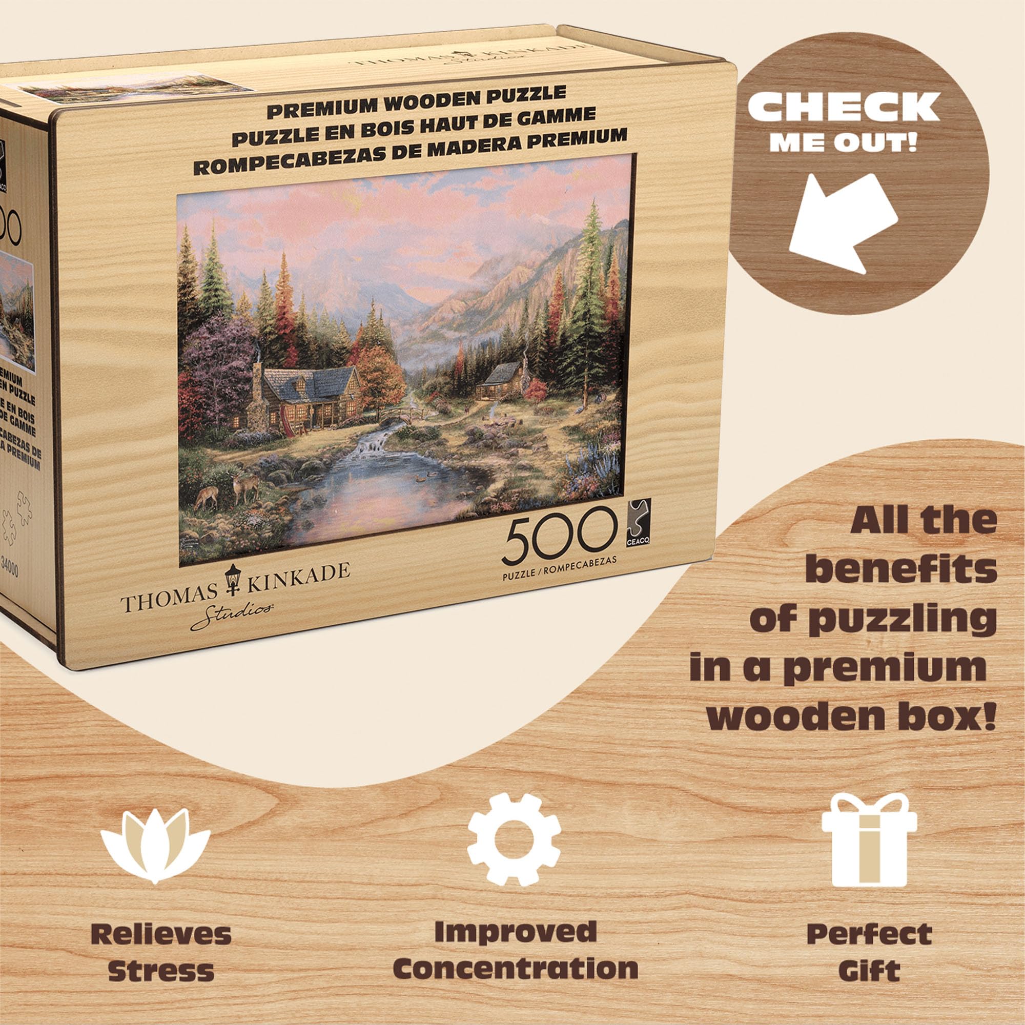 Foto 5 pulgar | Rompecabezas De Madera Buffalo Games Thomas Kinkade Sierra Paradise, 500 Piezas - Venta Internacional.