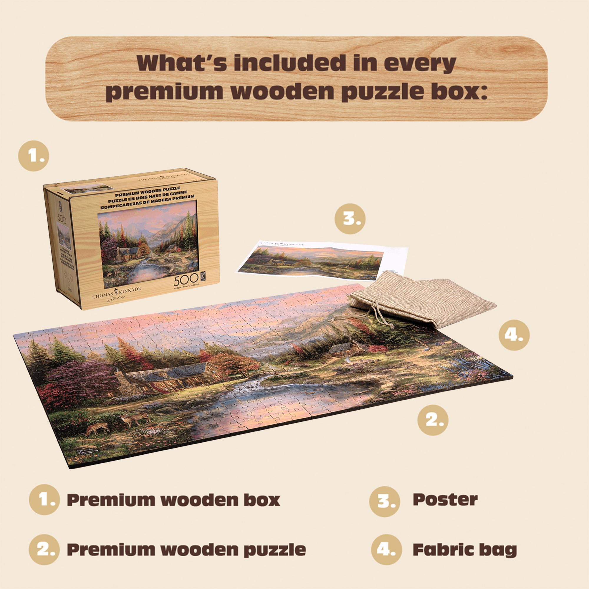 Foto 7 pulgar | Rompecabezas De Madera Buffalo Games Thomas Kinkade Sierra Paradise, 500 Piezas - Venta Internacional.