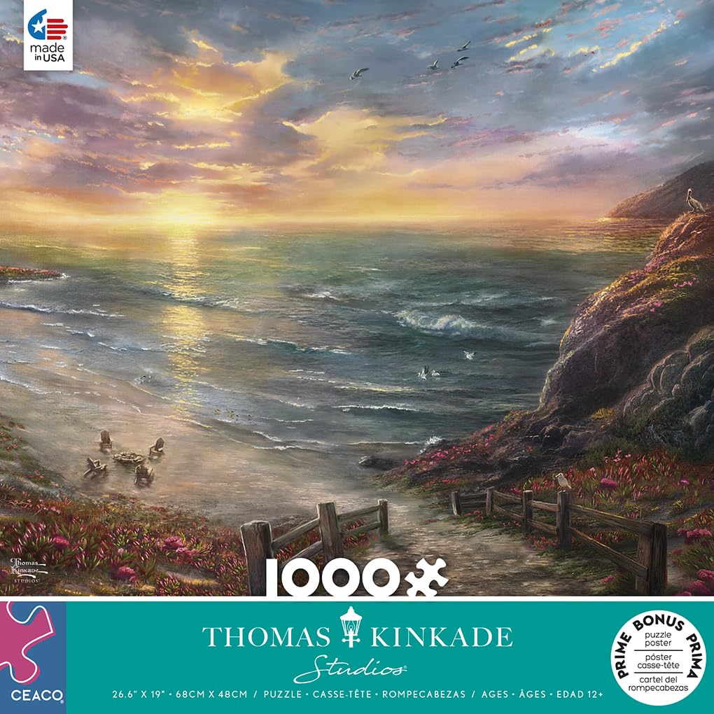 Foto 3 pulgar | Rompecabezas Ceaco Thomas Kinkade Beachside Gathering 1000 Piezas - Venta Internacional.