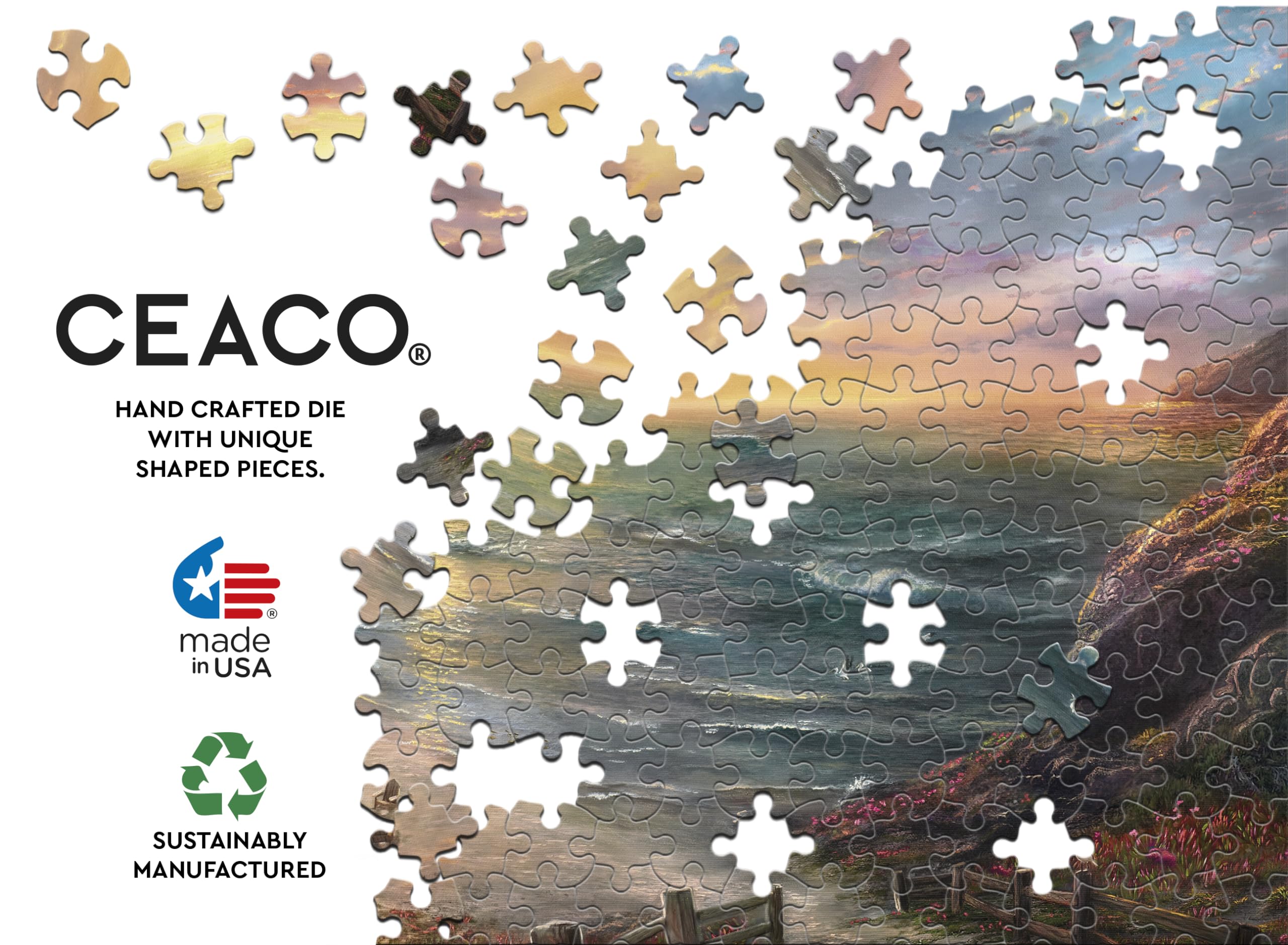 Foto 6 pulgar | Rompecabezas Ceaco Thomas Kinkade Beachside Gathering 1000 Piezas - Venta Internacional.