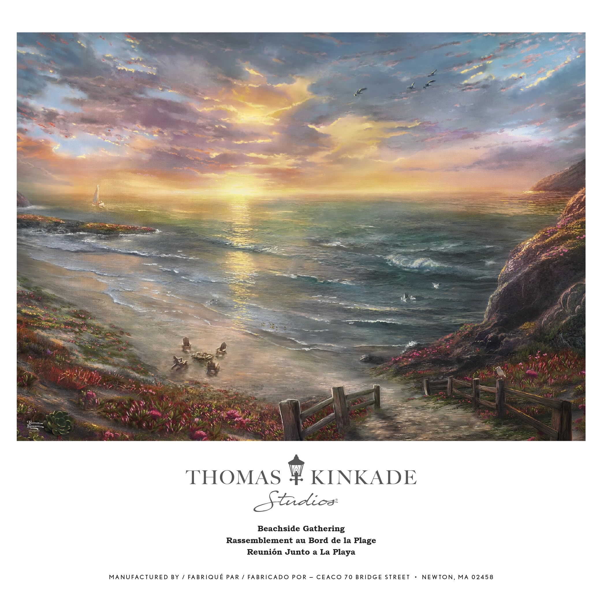 Foto 7 pulgar | Rompecabezas Ceaco Thomas Kinkade Beachside Gathering 1000 Piezas - Venta Internacional.