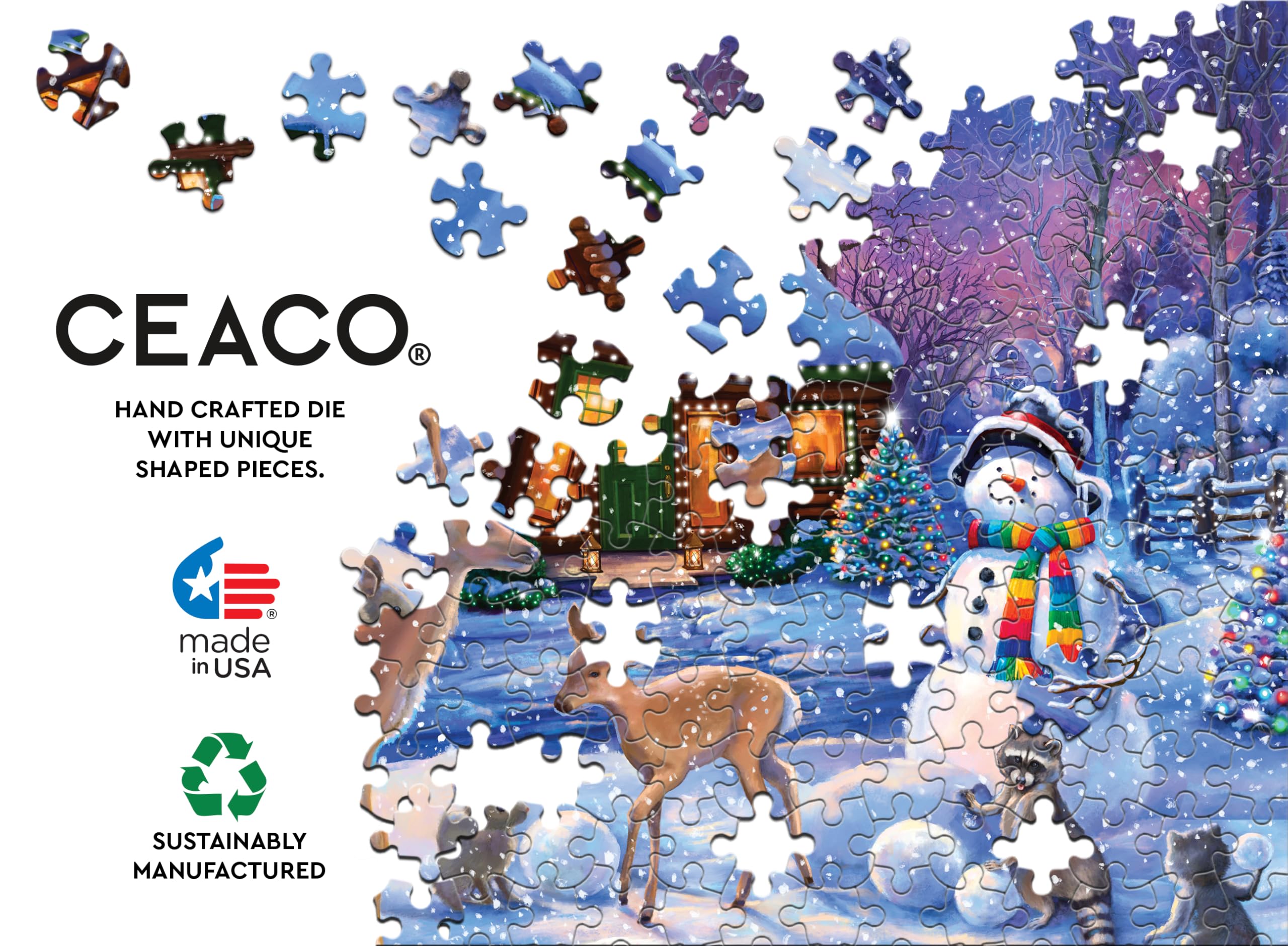Foto 7 pulgar | Rompecabezas Ceaco Que Brilla En La Oscuridad, El País De Las Maravillas Navideñas, 750 Piezas - Venta Internacional.