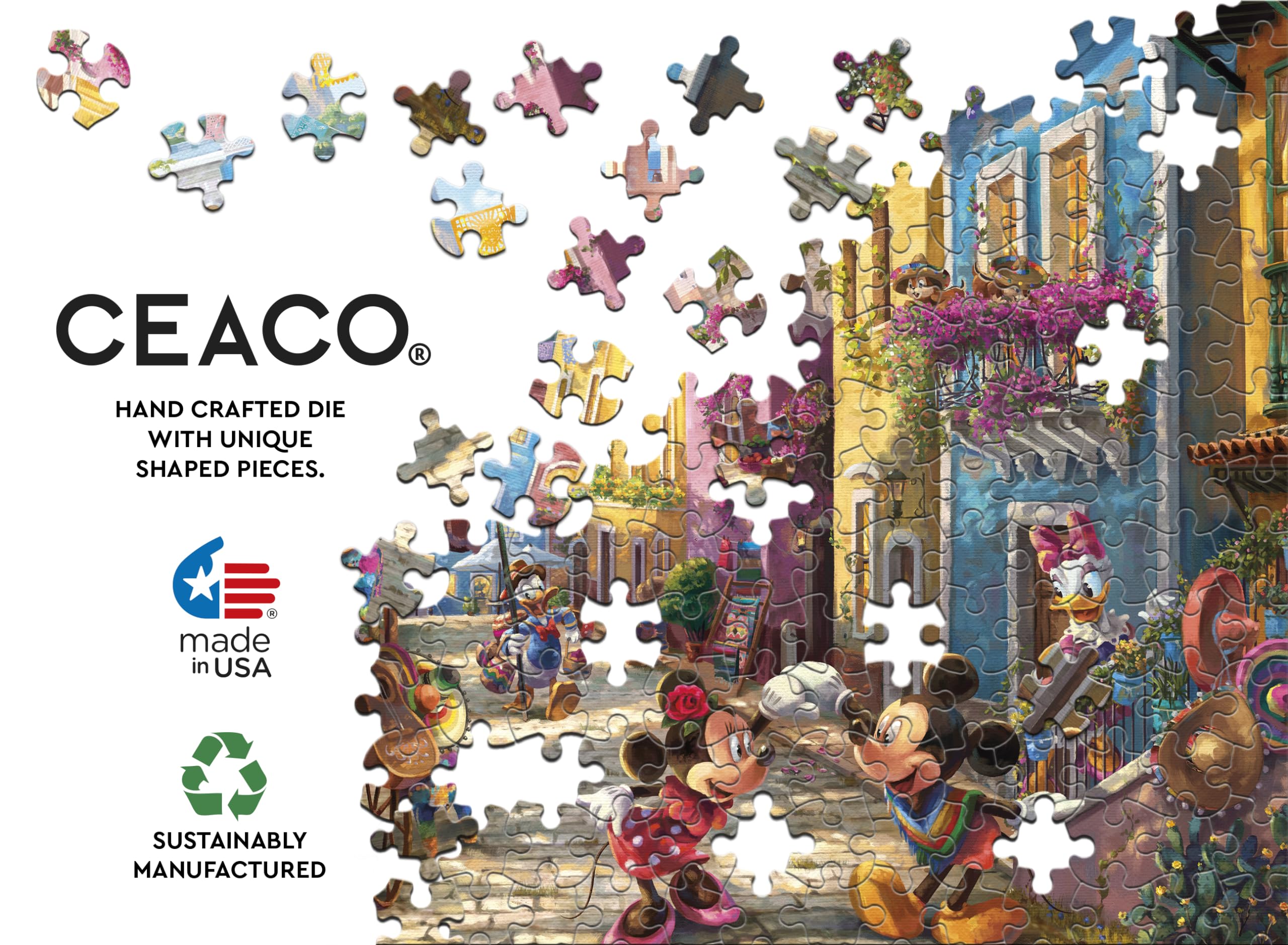 Foto 2 | Rompecabezas Ceaco Thomas Kinkade Disney Mickey Minnie 1000 Piezas - Venta Internacional.