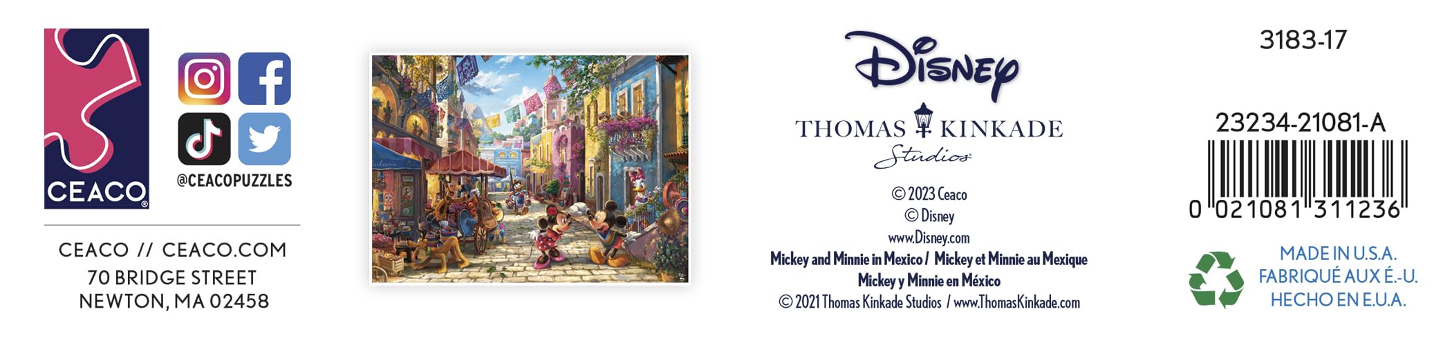 Foto 5 pulgar | Rompecabezas Ceaco Thomas Kinkade Disney Mickey Minnie 1000 Piezas - Venta Internacional.