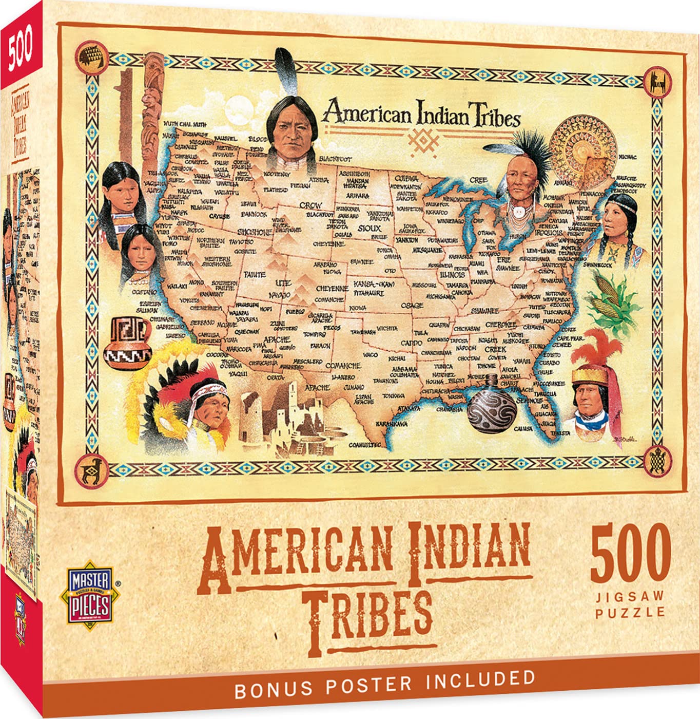 Rompecabezas Masterpieces American Indian Tribes 550 Piezas - Venta Internacional.