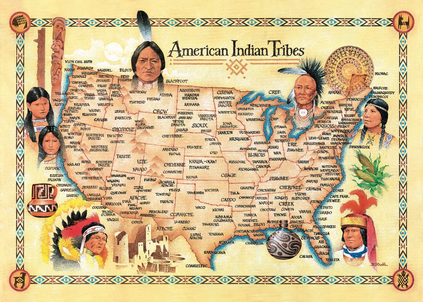 Foto 3 pulgar | Rompecabezas Masterpieces American Indian Tribes 550 Piezas - Venta Internacional.