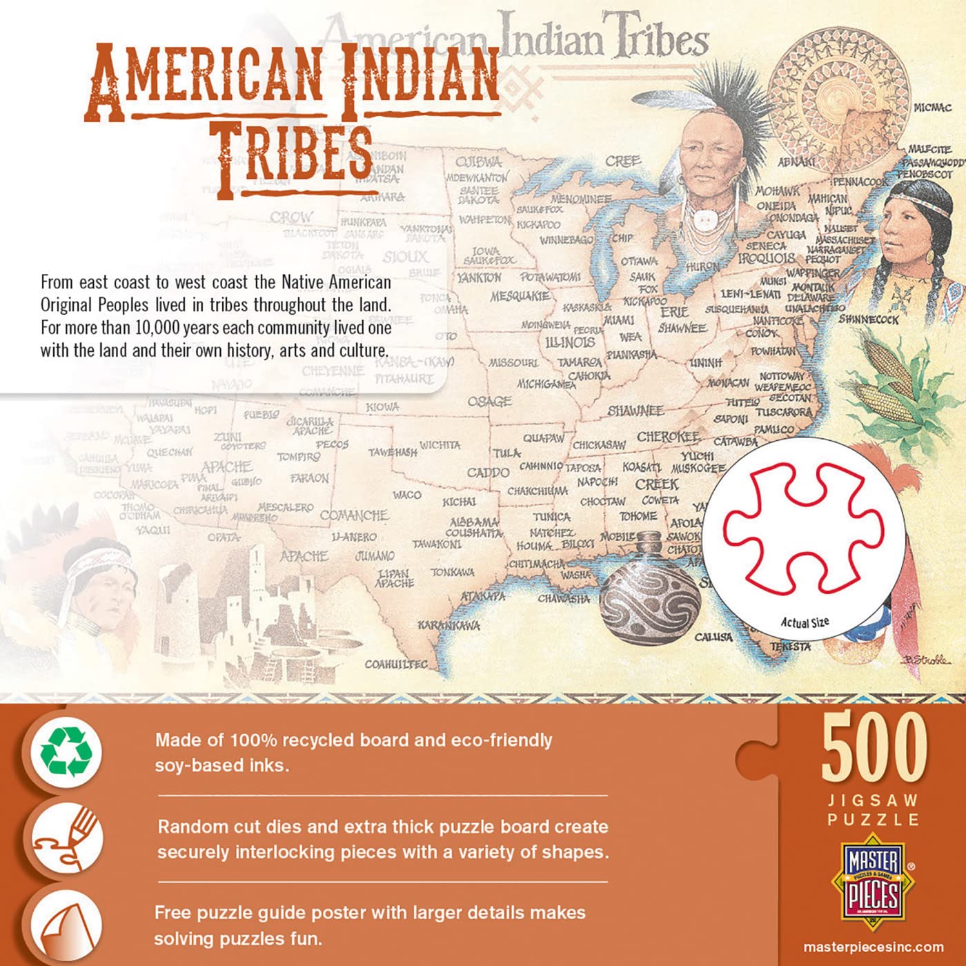 Foto 4 pulgar | Rompecabezas Masterpieces American Indian Tribes 550 Piezas - Venta Internacional.