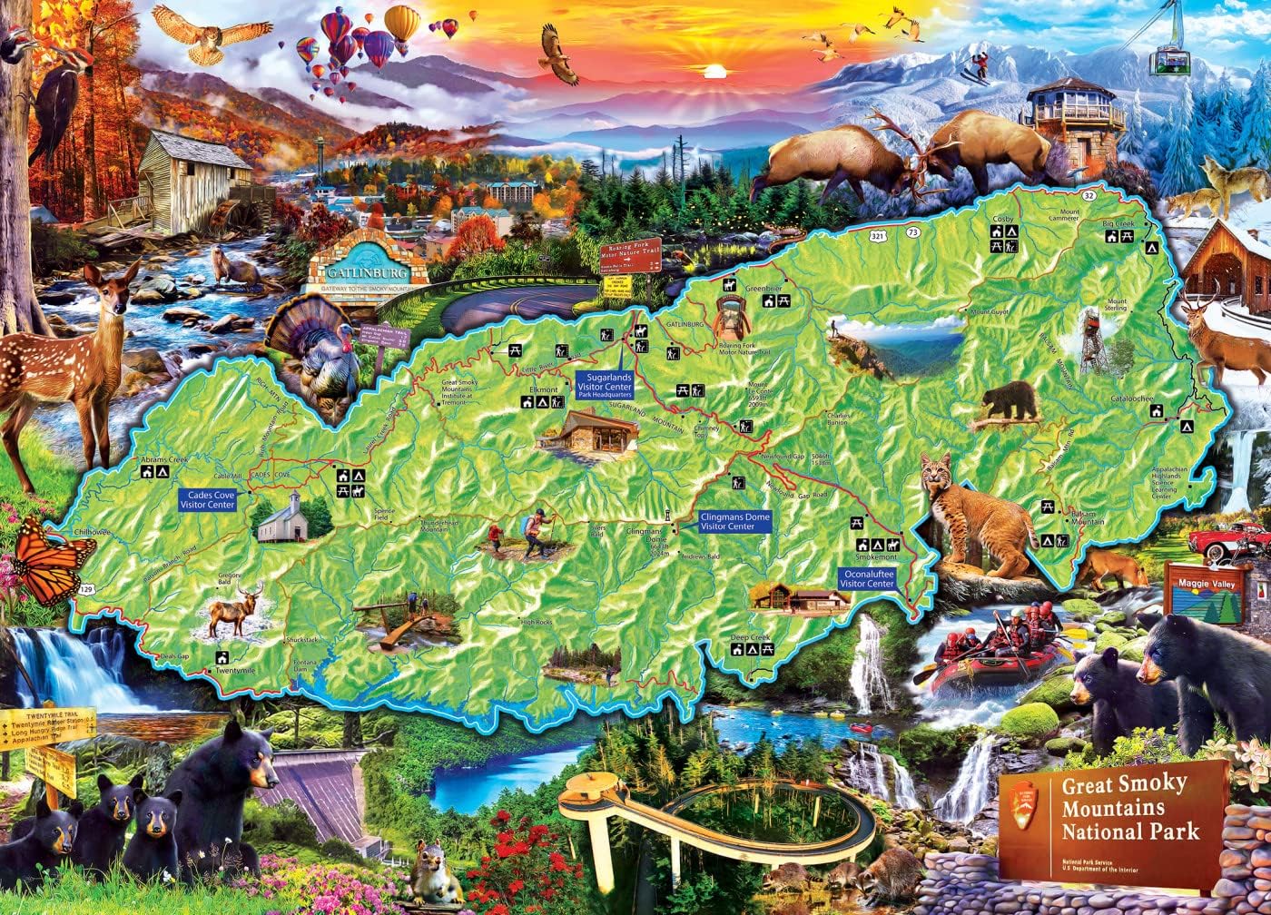 Foto 7 | Rompecabezas Masterpieces Great Smoky Mountains 1000 Piezas - Venta Internacional.