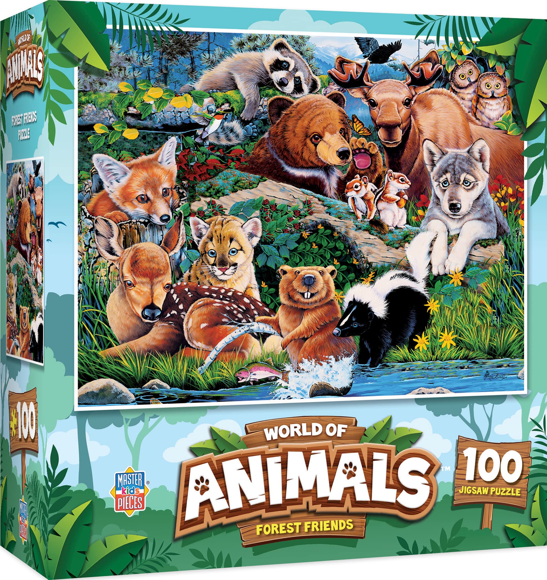 Foto 1 | Rompecabezas Masterpieces World Of Animals 100 Piezas - Venta Internacional.
