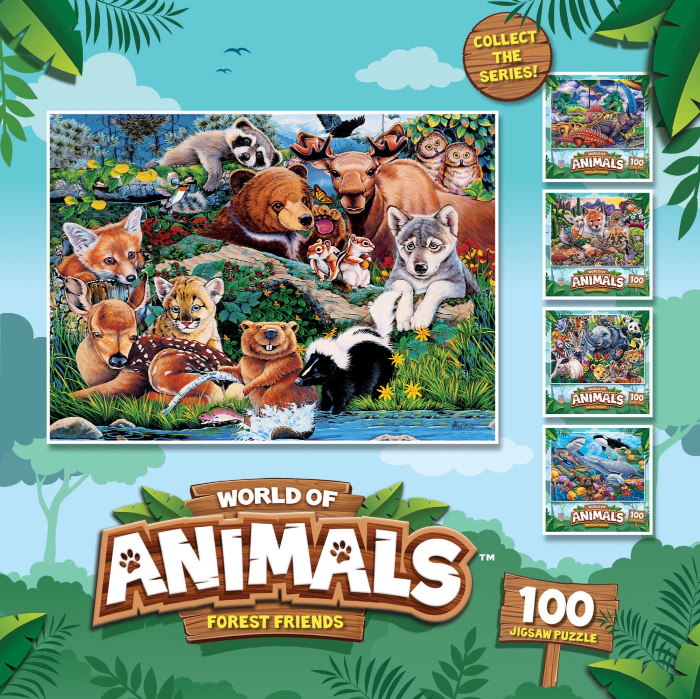 Foto 4 pulgar | Rompecabezas Masterpieces World Of Animals 100 Piezas - Venta Internacional.