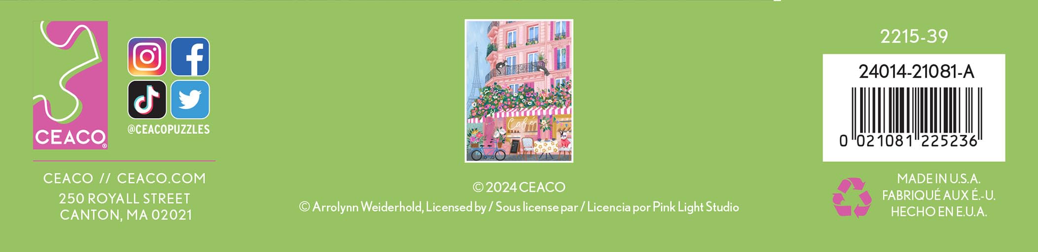 Foto 7 | Rompecabezas Ceaco Paris Café 300 Piezas - Venta Internacional.