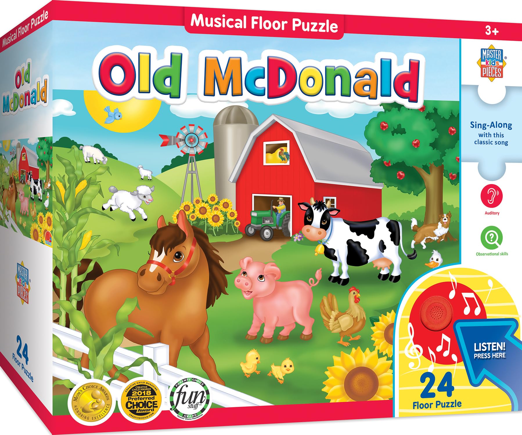 Puzzle Masterpieces Old Mcdonald Sing-a-long Sound, 24 Piezas - Venta Internacional.