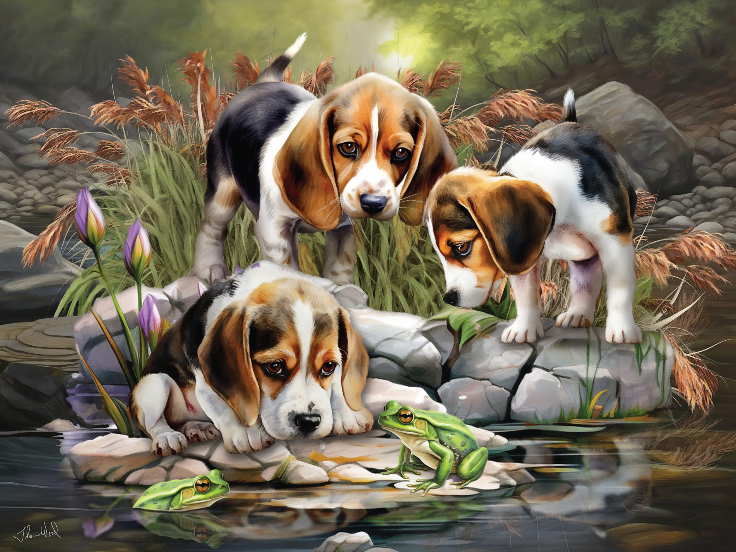 Foto 1 | Rompecabezas Ceaco Tom Wood Baby Beagle Brothers 300 Piezas - Venta Internacional.