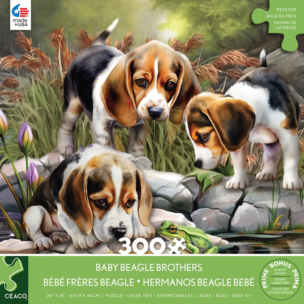 Foto 3 pulgar | Rompecabezas Ceaco Tom Wood Baby Beagle Brothers 300 Piezas - Venta Internacional.