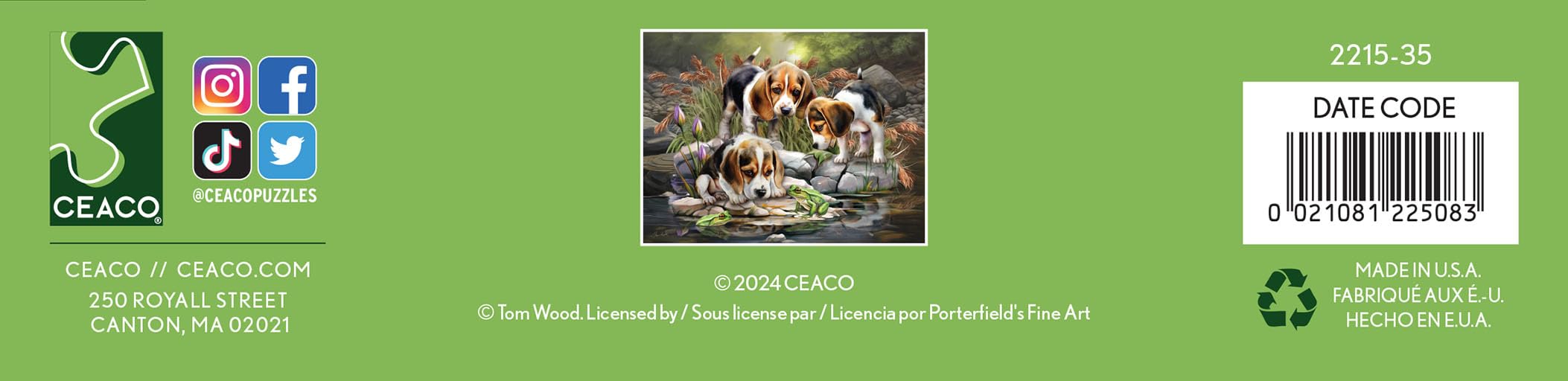 Foto 8 pulgar | Rompecabezas Ceaco Tom Wood Baby Beagle Brothers 300 Piezas - Venta Internacional.