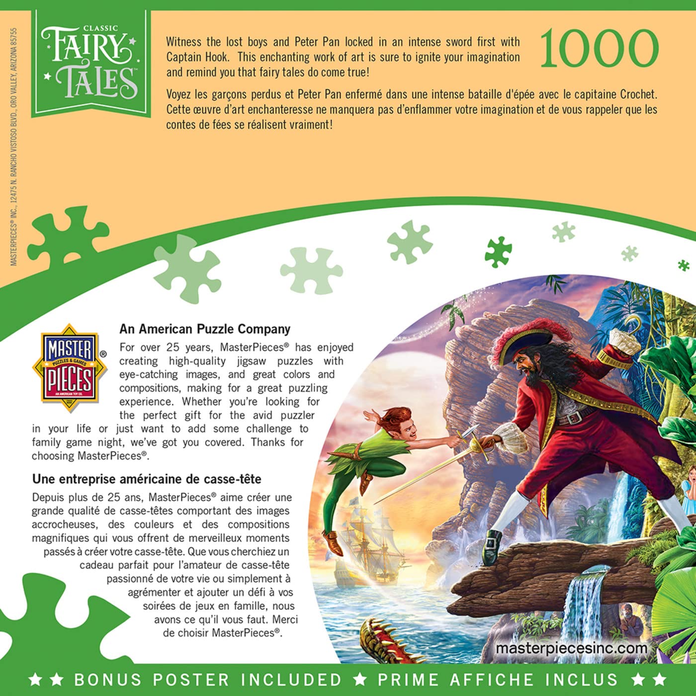 Foto 4 pulgar | Rompecabezas Masterpieces Peter Pan 1000 Piezas - Venta Internacional.
