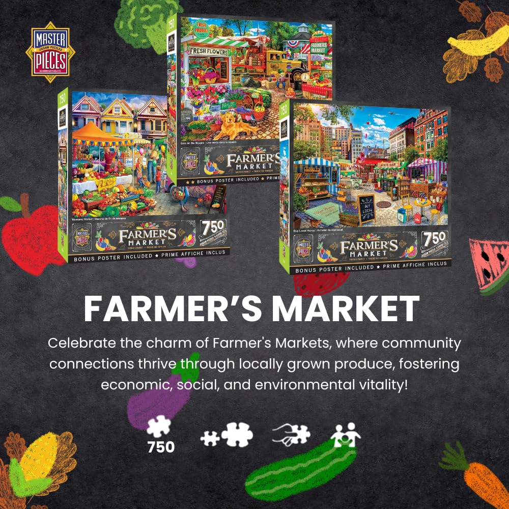Foto 3 pulgar | Puzzle Masterpieces Town Square Booths 750 Piezas - Venta Internacional.