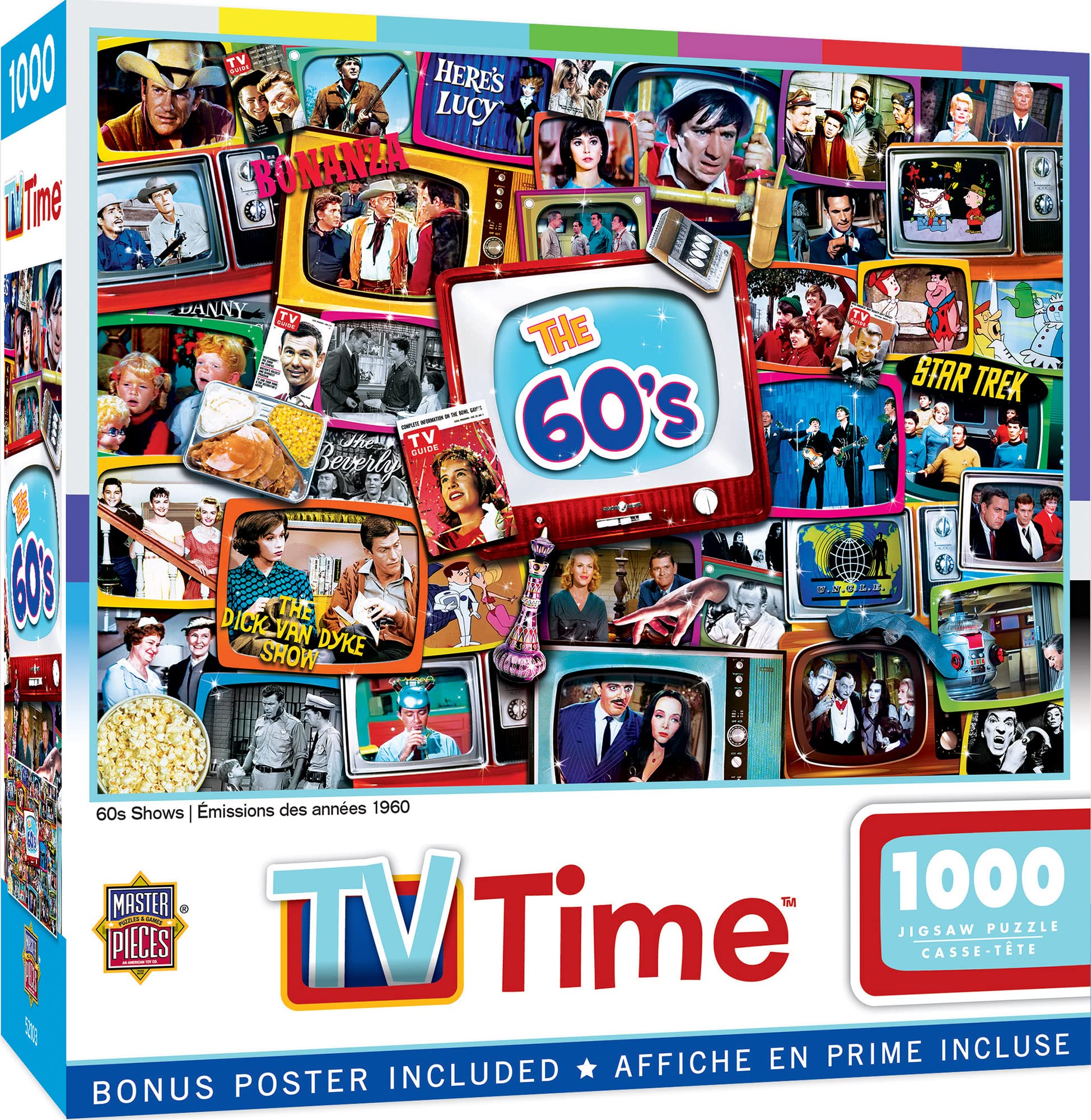Foto 1 | Rompecabezas Masterpieces Nostálgicos Programas De Tv De Los 60 1000 Piezas - Venta Internacional.
