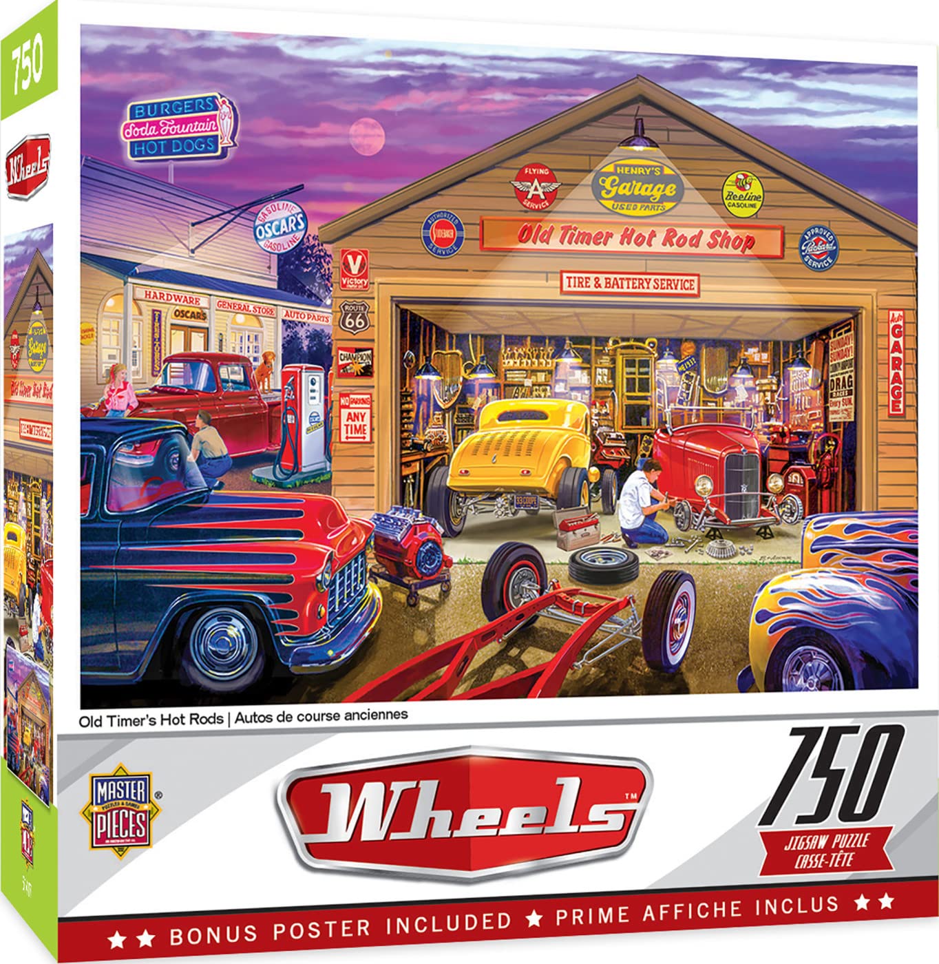 Rompecabezas Masterpieces Old Timer's Hot Rods 750 Piezas - Venta Internacional.