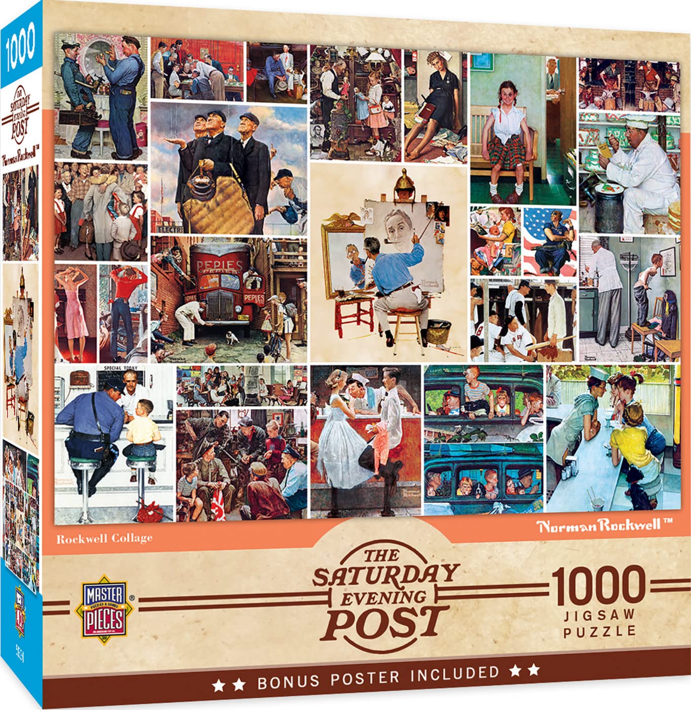 Rompecabezas Masterpieces Rockwell Collage 1000 Piezas - Venta Internacional.