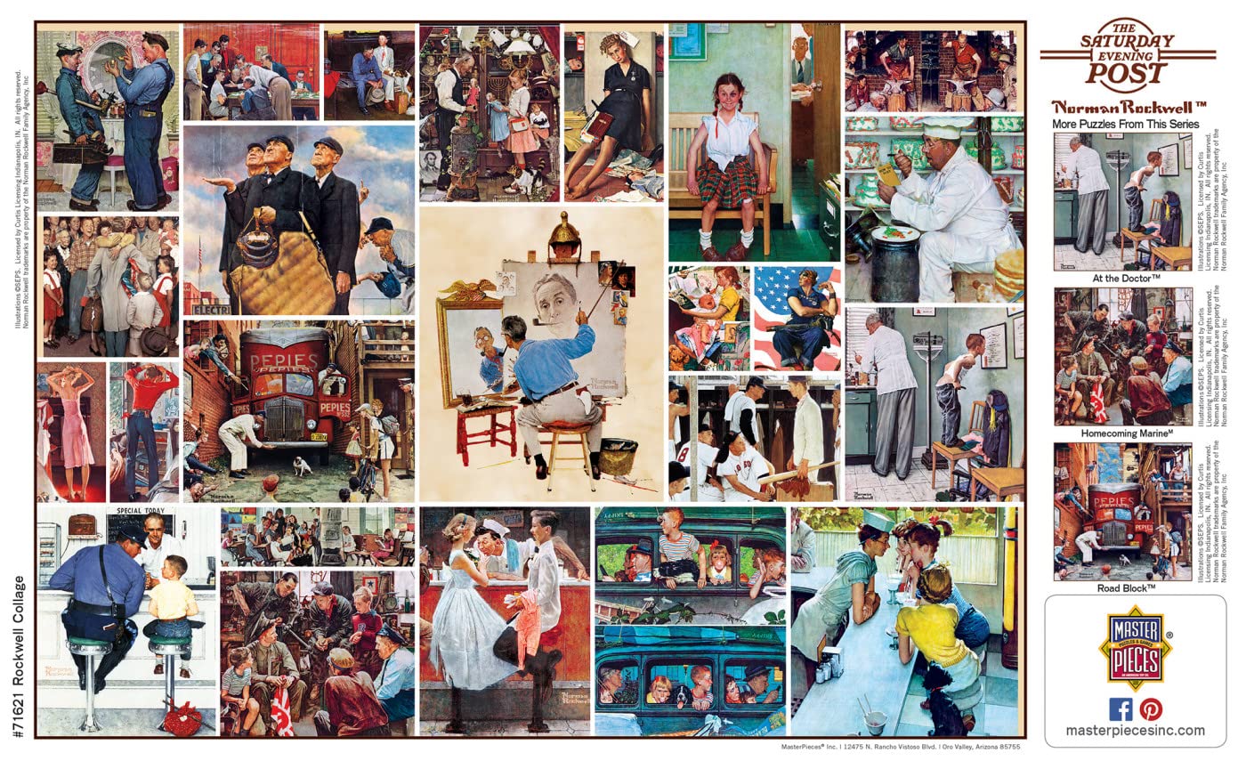 Foto 5 | Rompecabezas Masterpieces Rockwell Collage 1000 Piezas - Venta Internacional.