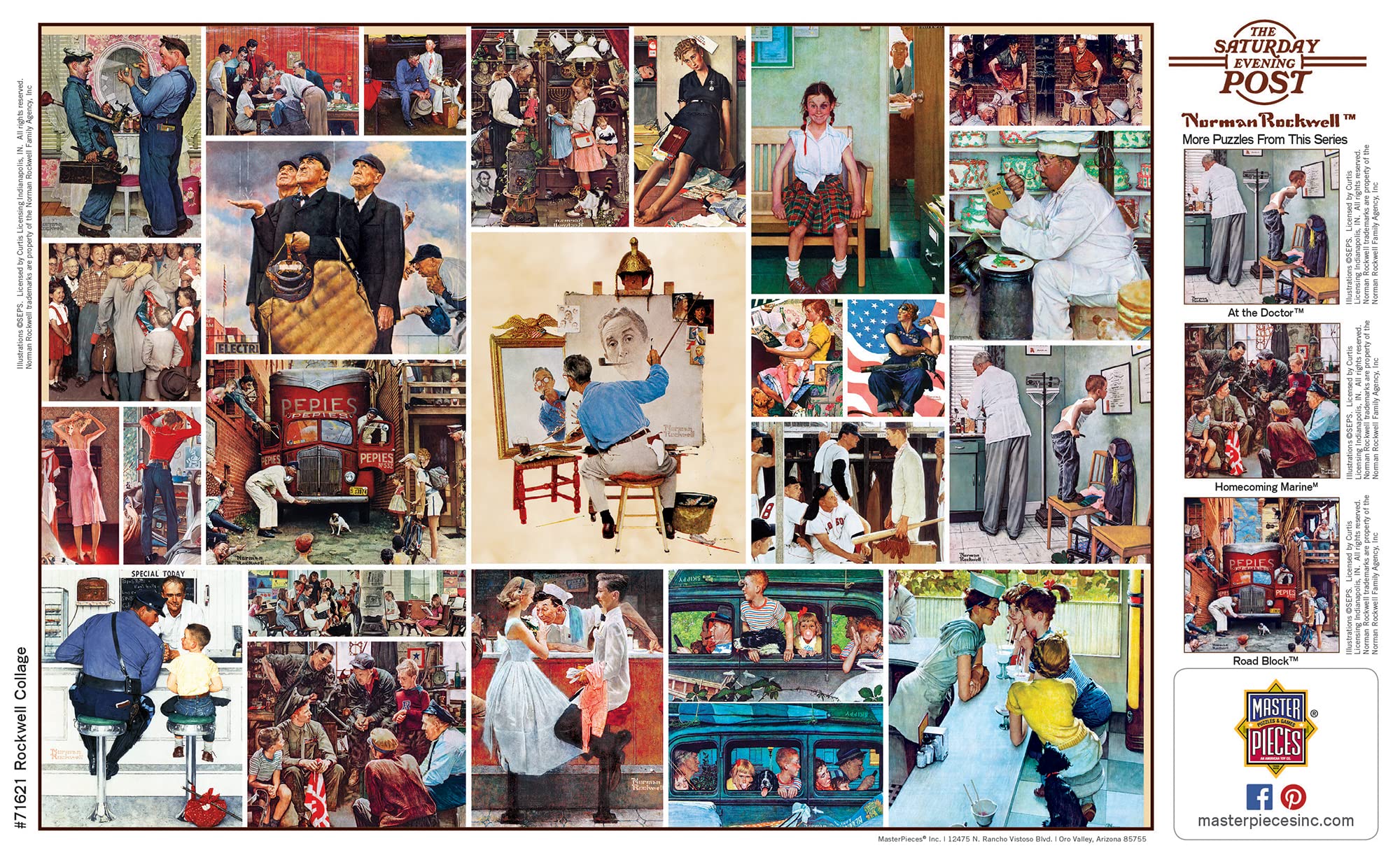 Foto 7 | Rompecabezas Masterpieces Rockwell Collage 1000 Piezas - Venta Internacional.