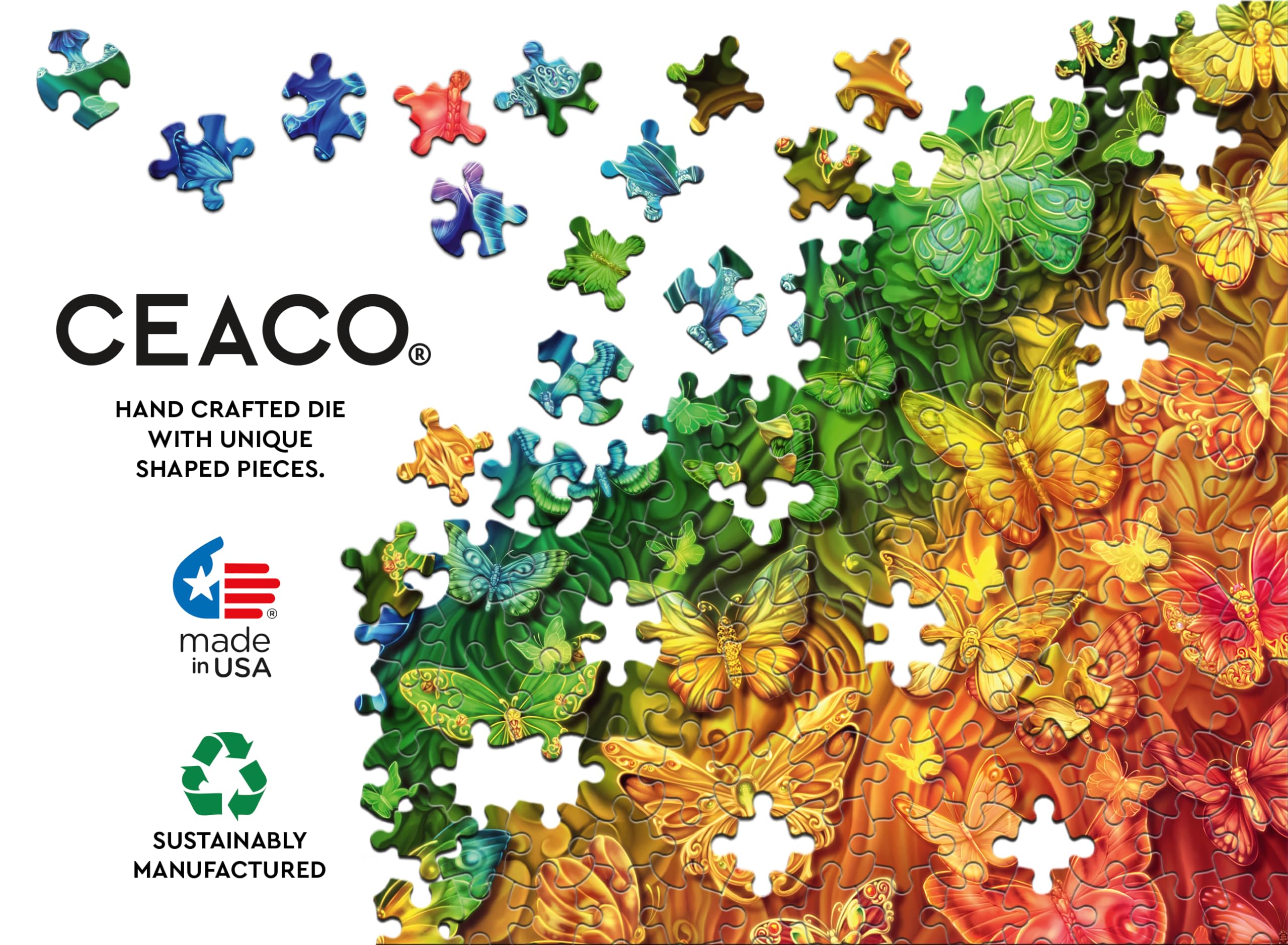 Foto 5 | Rompecabezas Ceaco Butterfly Magic De 300 Piezas - Venta Internacional.