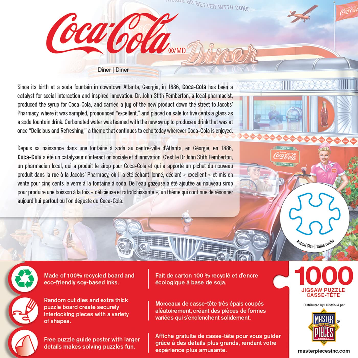 Foto 4 pulgar | Rompecabezas Masterpieces Coca-cola Diner 1000 Piezas - Venta Internacional.