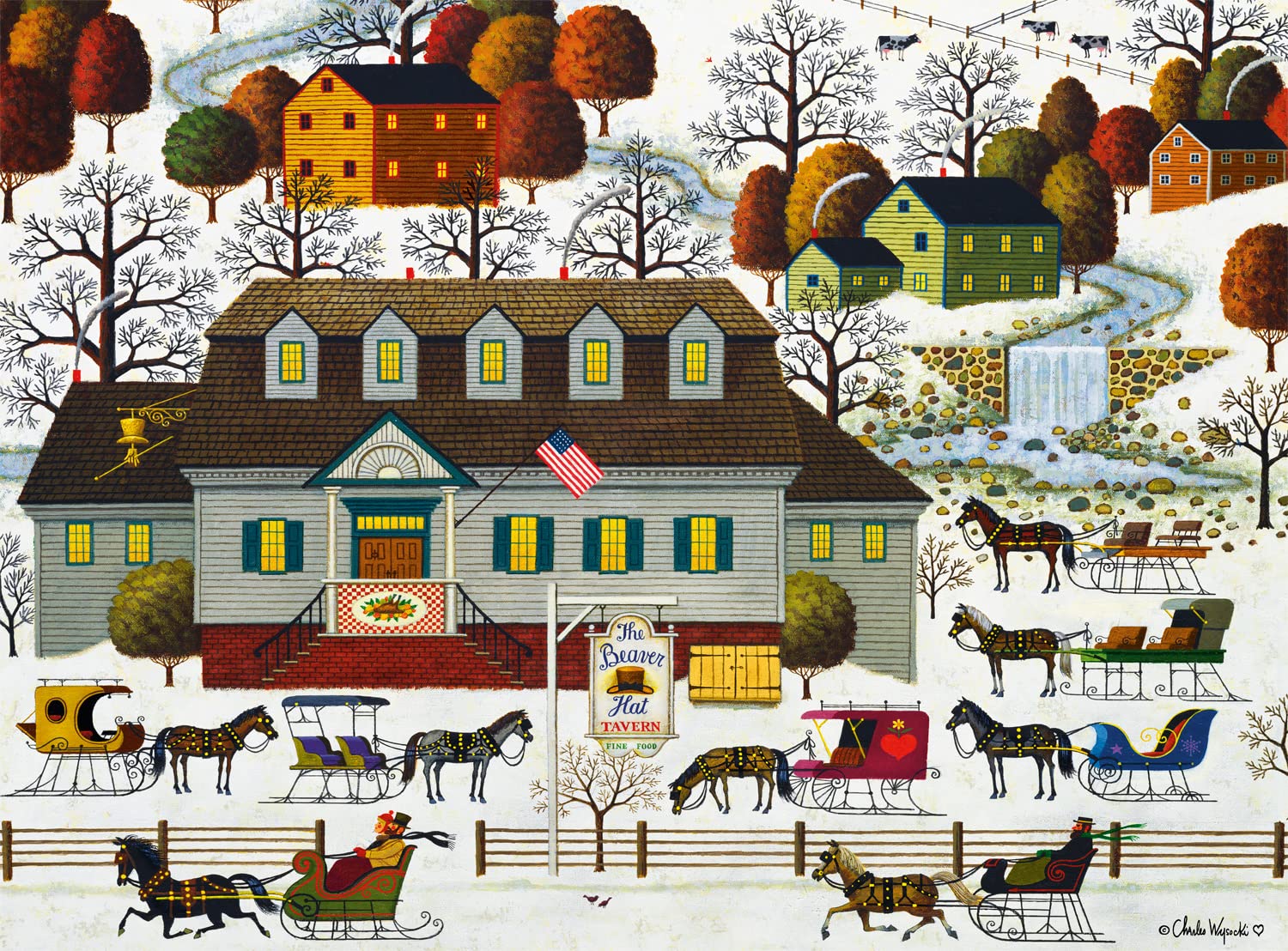 Foto 2 pulgar | Rompecabezas Buffalo Games Charles Wysocki Beaver Hat Tavern - Venta Internacional.
