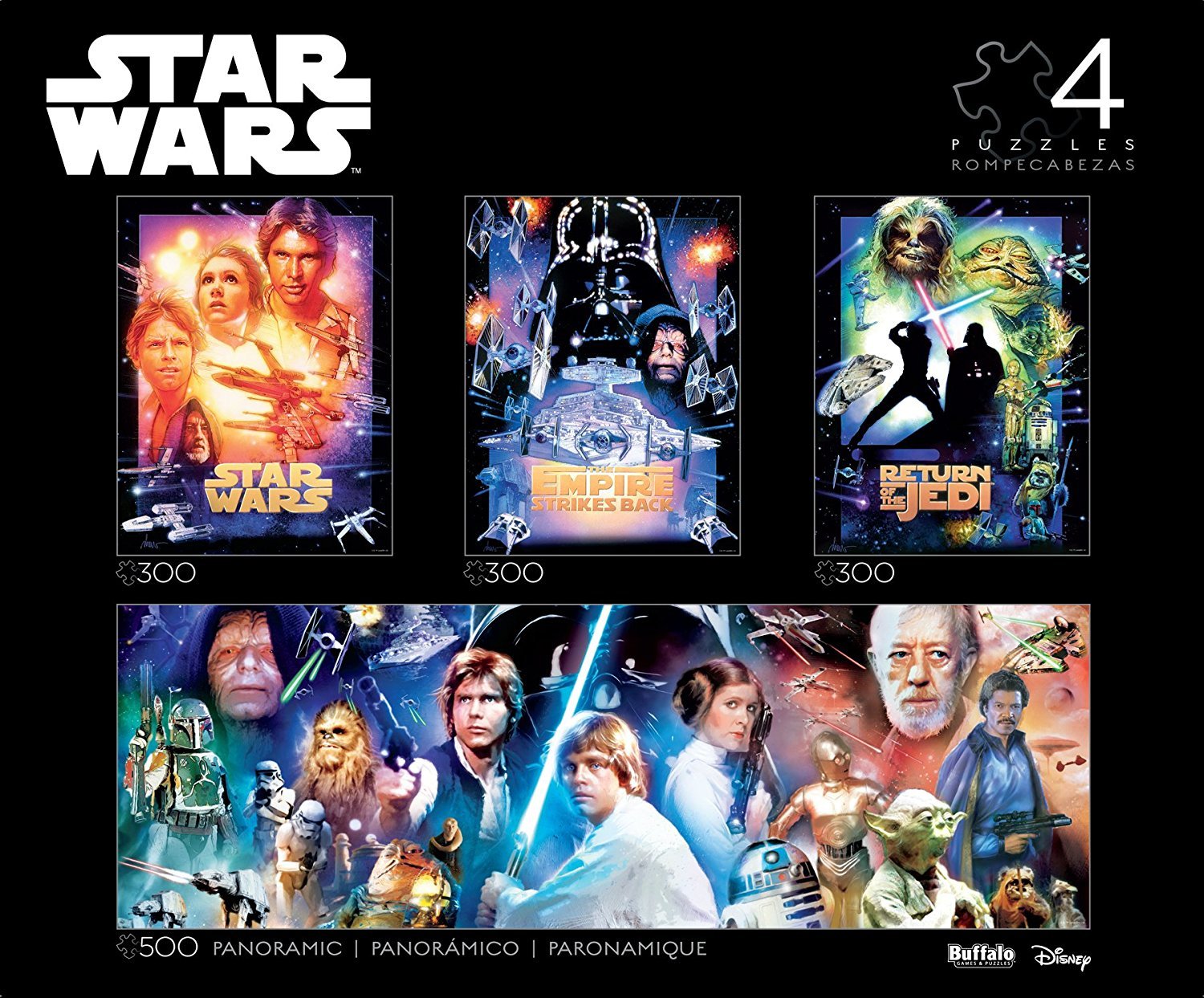 Rompecabezas Buffalo Games Star Wars 4 En 1 Para Adultos - Venta Internacional.