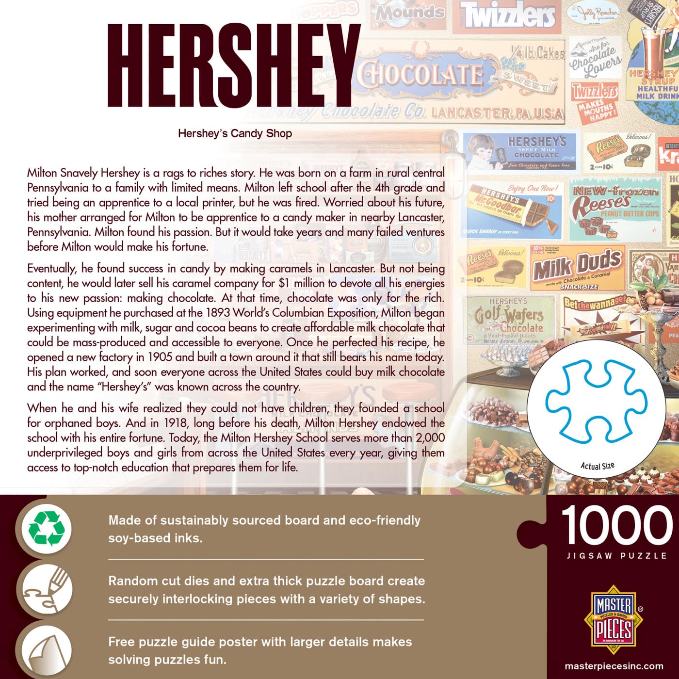 Foto 3 | Rompecabezas Masterpieces Hershey's Candy Shop 1000 Piezas - Venta Internacional.