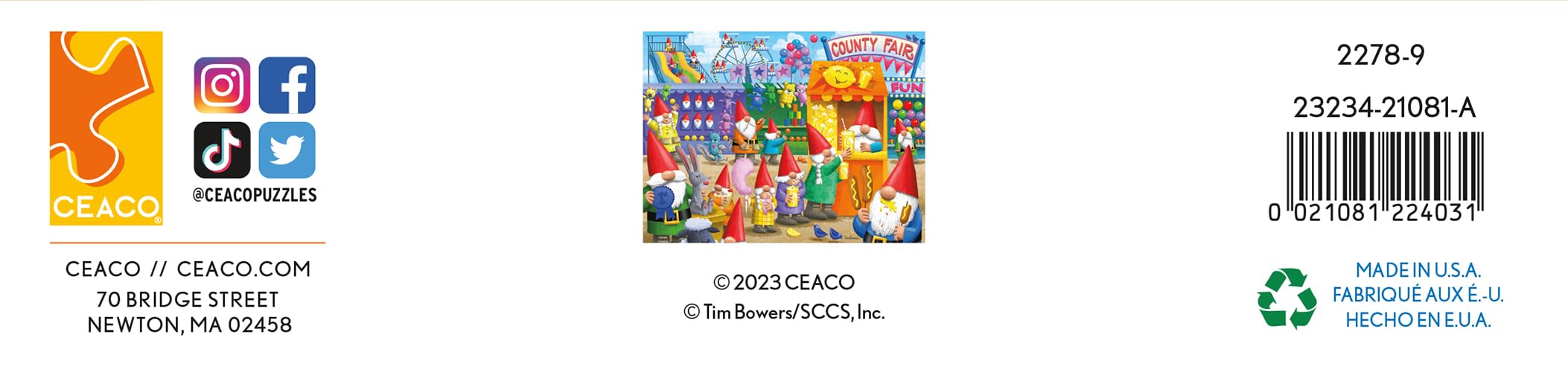 Foto 8 pulgar | Rompecabezas Ceaco Gnome Sweet Gnome Gnome County Fair, 300 Piezas - Venta Internacional.