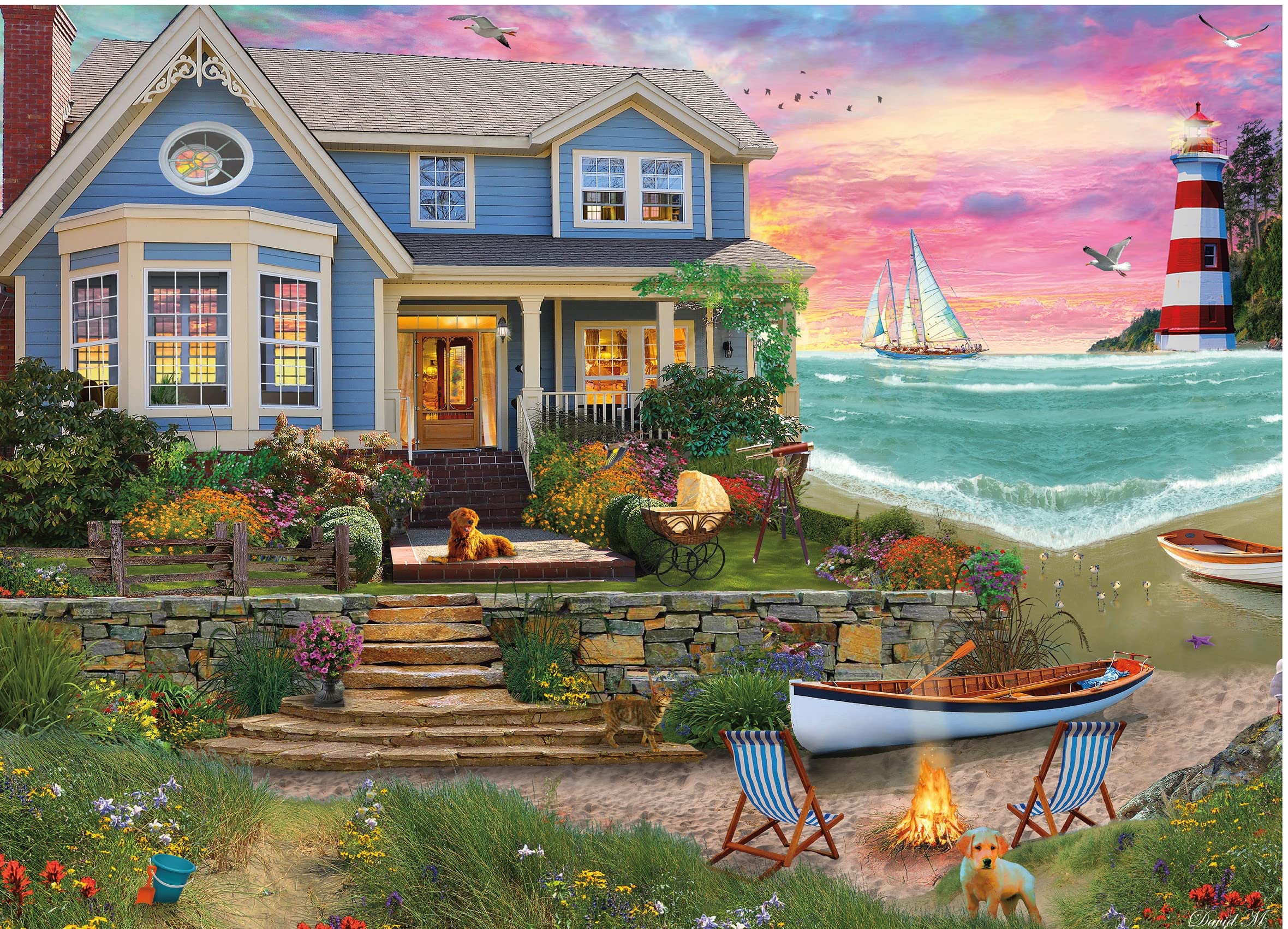 Rompecabezas Ceaco David Maclean Heart Beach 1000 Piezas - Venta Internacional.