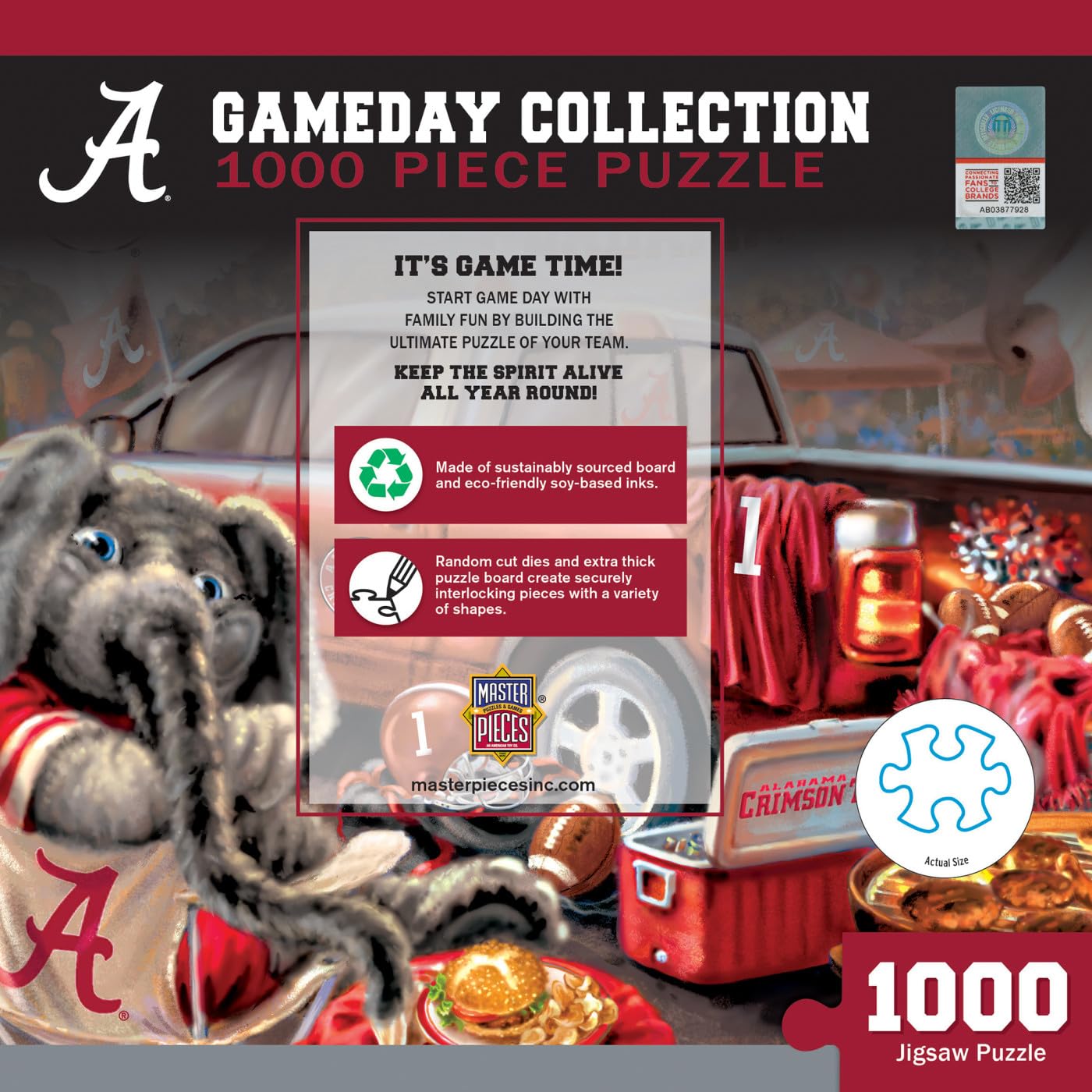 Foto 4 pulgar | Rompecabezas Masterpieces Ncaa Alabama Crimson Tide 1000 Piezas - Venta Internacional.