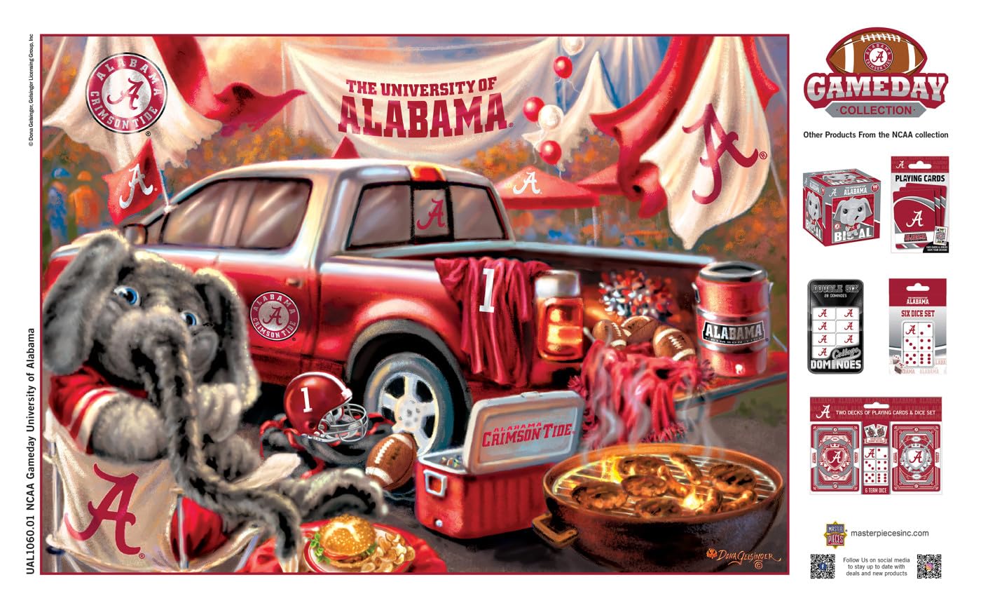 Foto 5 pulgar | Rompecabezas Masterpieces Ncaa Alabama Crimson Tide 1000 Piezas - Venta Internacional.