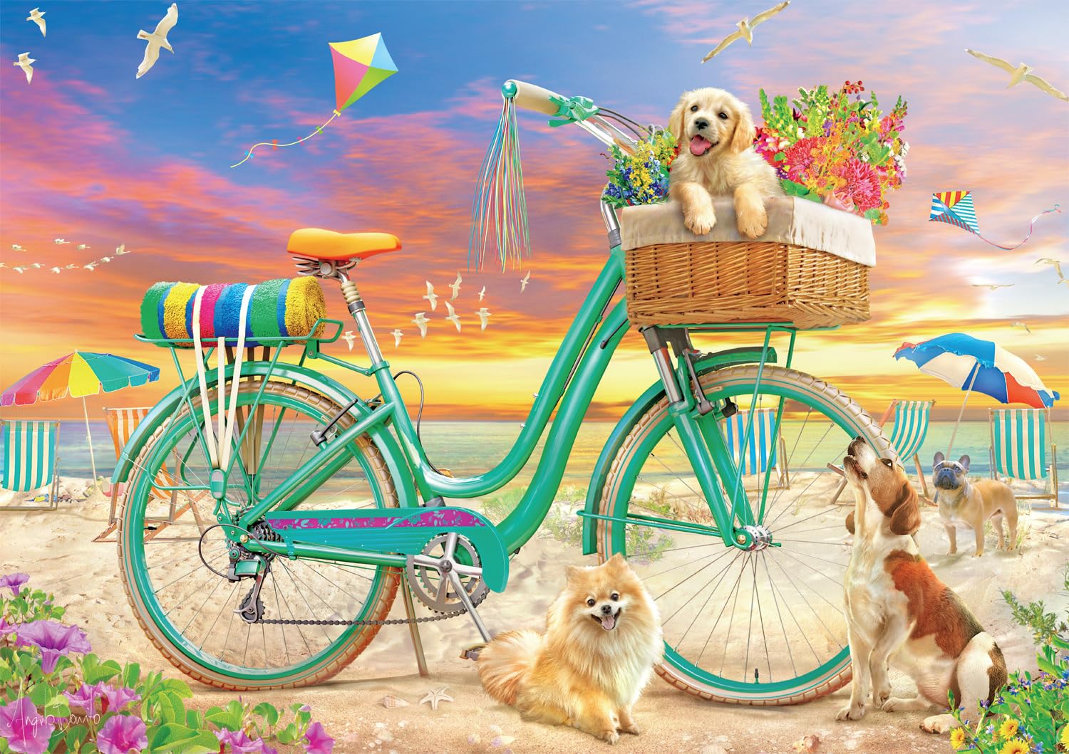 Foto 1 | Bicicleta De Playa Angelo Bonito De Jigsaw Games De Buffalo Games, 300 Unidades - Venta Internacional.