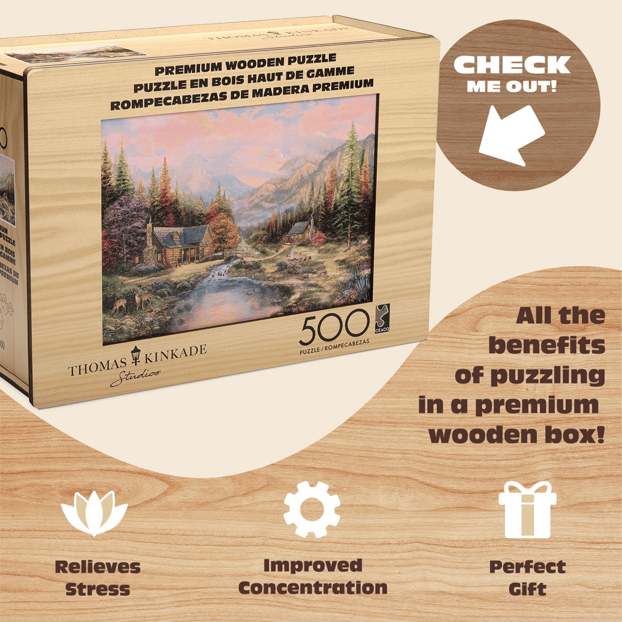 Foto 5 pulgar | Rompecabezas De Madera Buffalo Games Thomas Kinkade Sierra Paradise 500p - Venta Internacional.