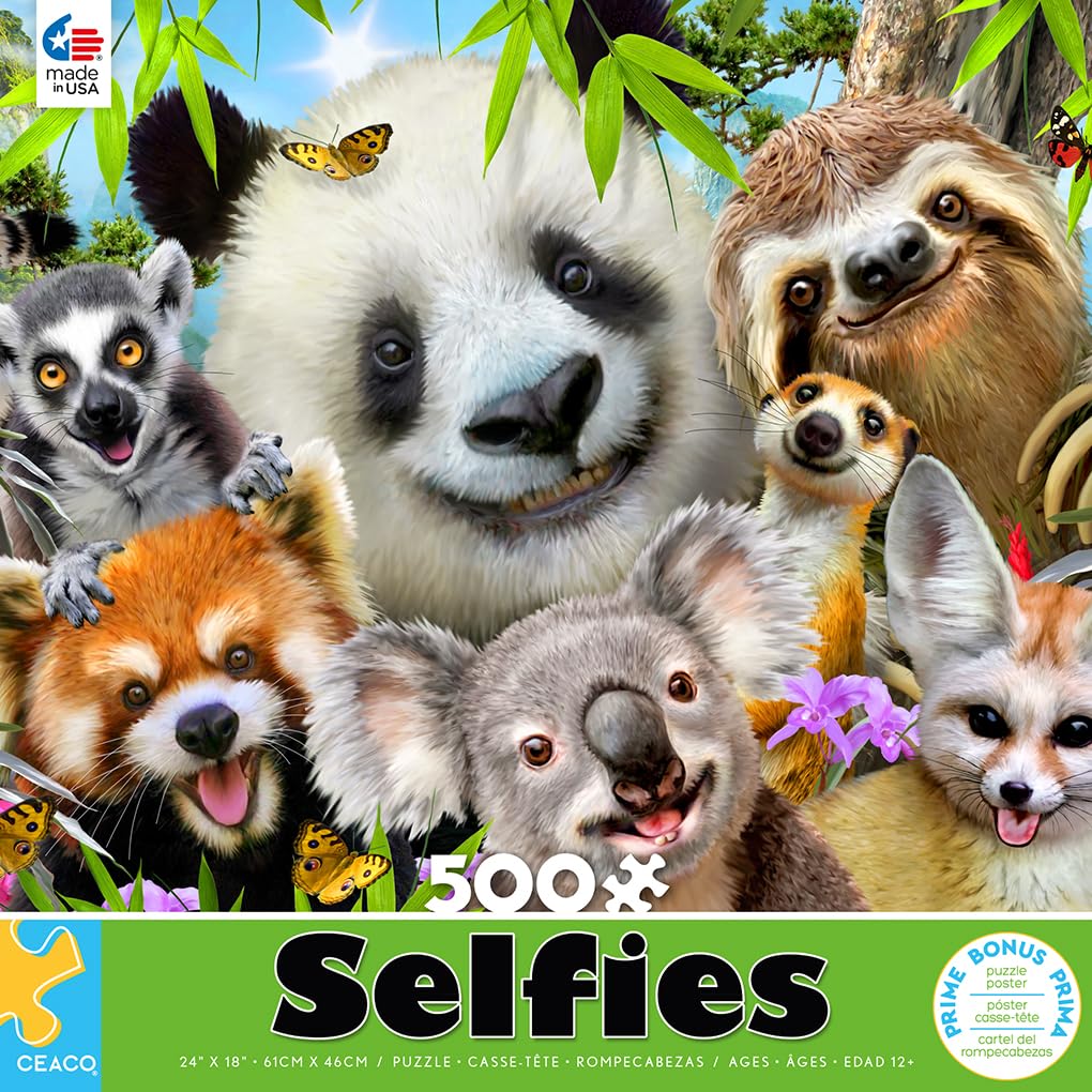 Foto 3 pulgar | Rompecabezas Ceaco Selfies Panda & Friends 500 Piezas - Venta Internacional.
