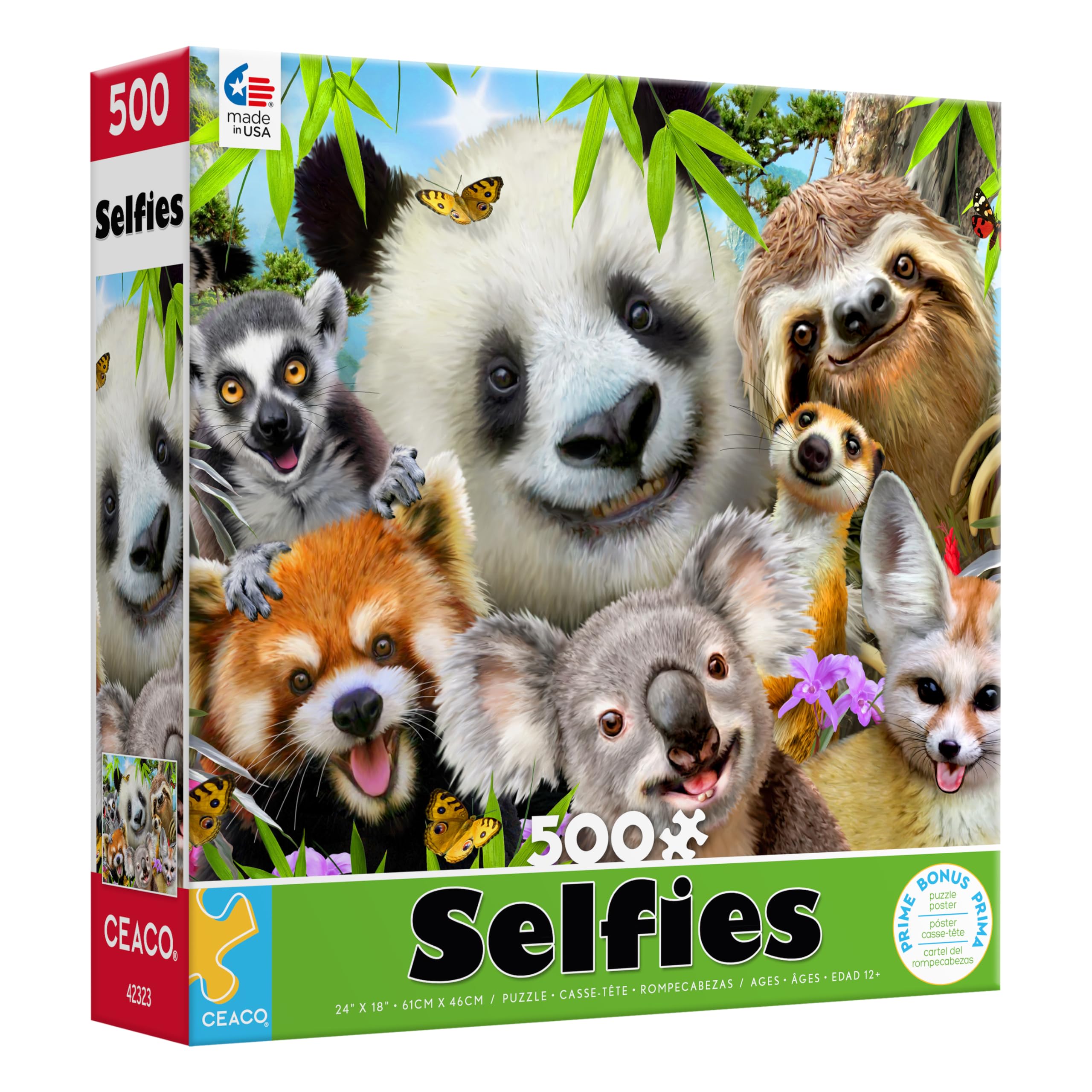 Foto 4 pulgar | Rompecabezas Ceaco Selfies Panda & Friends 500 Piezas - Venta Internacional.