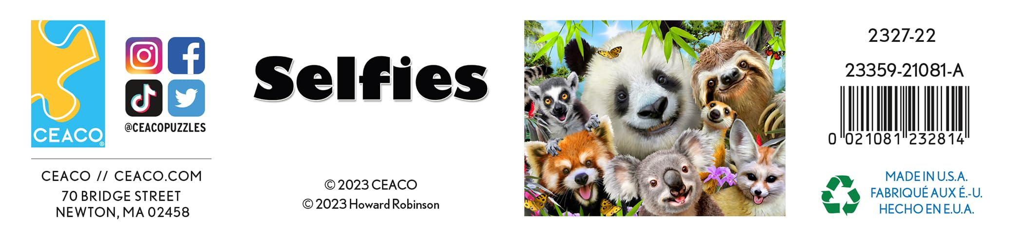 Foto 6 | Rompecabezas Ceaco Selfies Panda & Friends 500 Piezas - Venta Internacional.